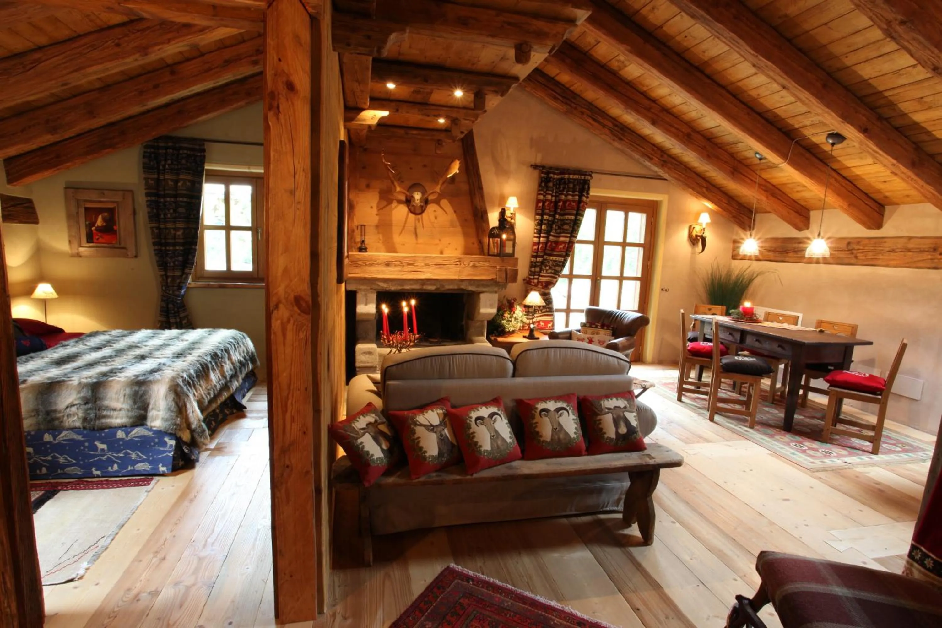 Bed in Au Coeur Des Neiges Resort SPA & FREE E-BIKE