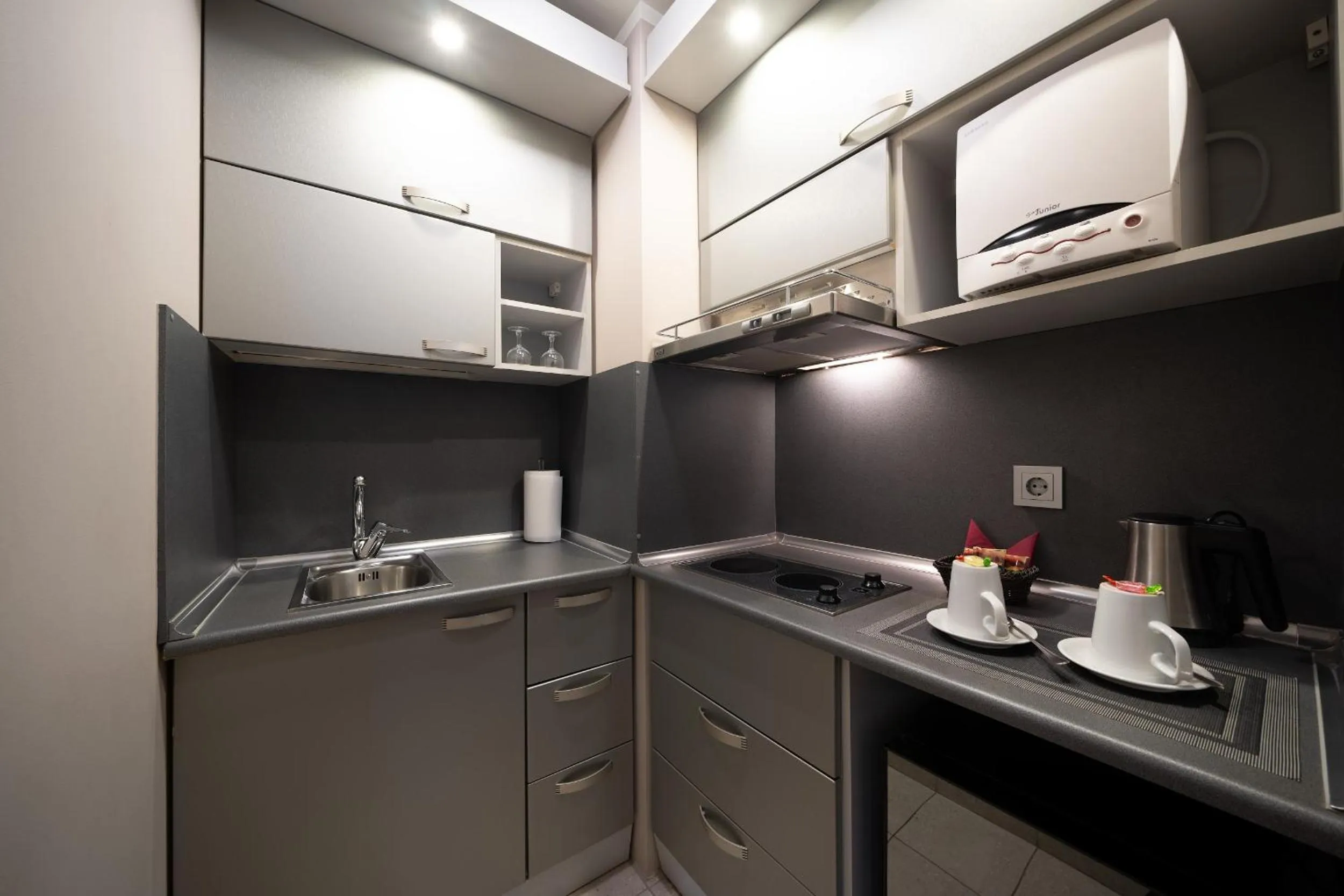kitchen in Bellevue Park Hotel Riga with FREE Parking