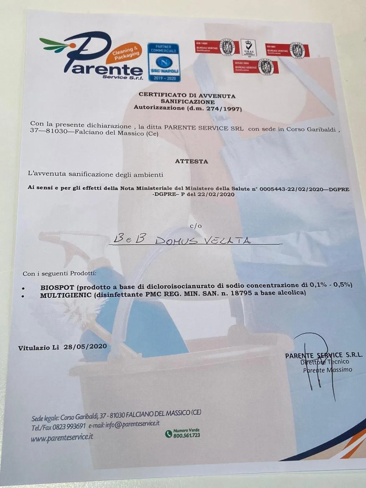 Certificate/Award in domusvelata