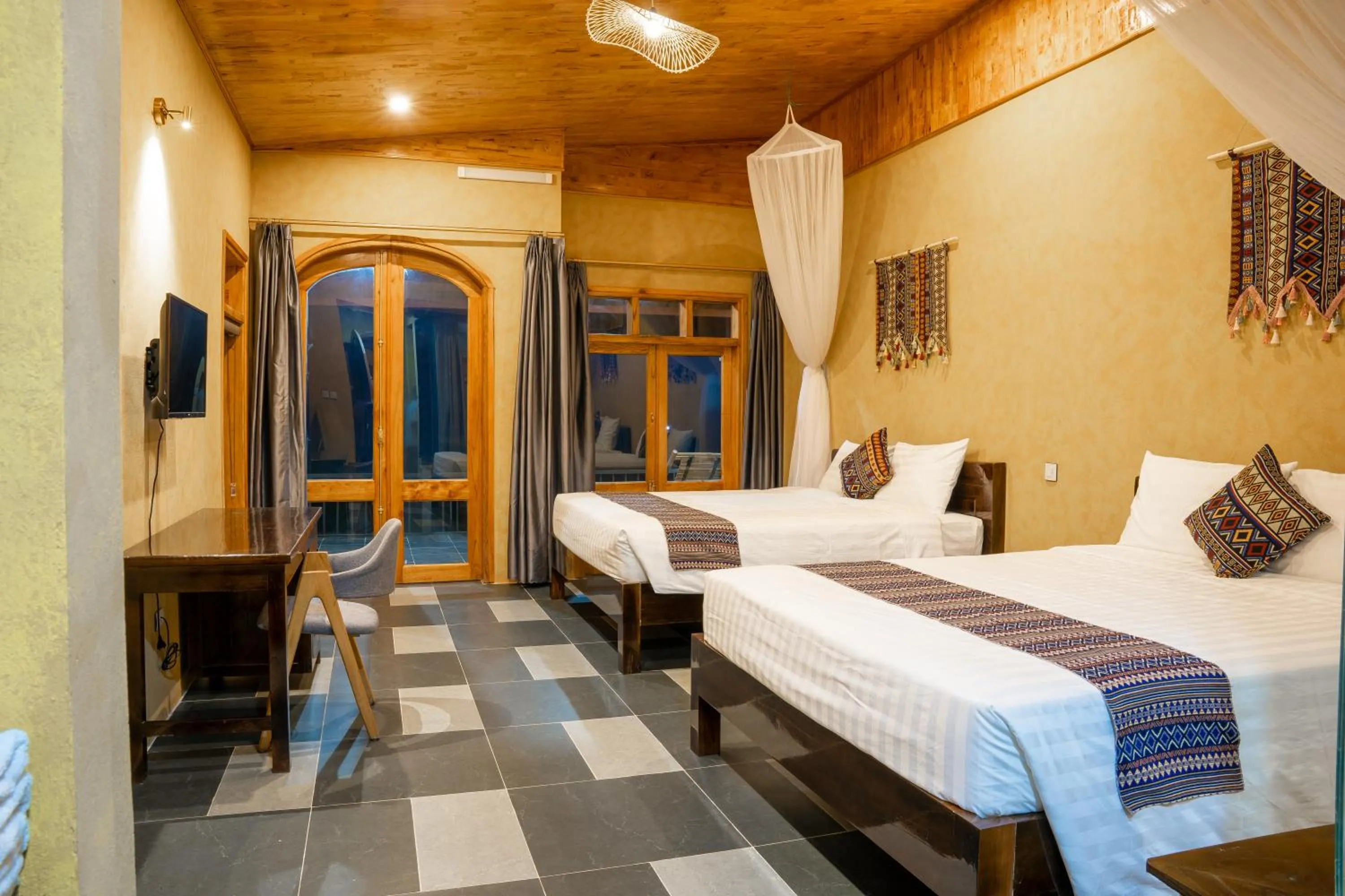 Bed in Wings Ha Giang Loop Bungalow