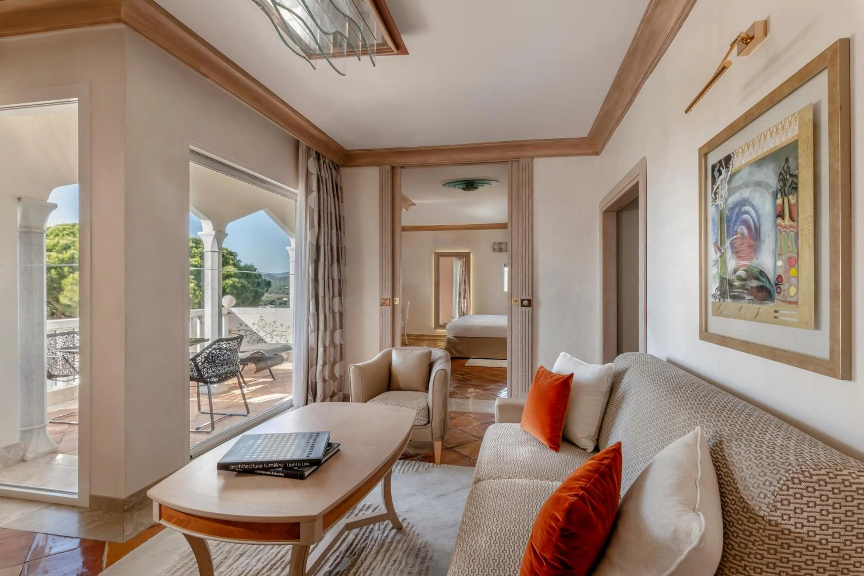 Seating area in Airelles Château de la Messardière