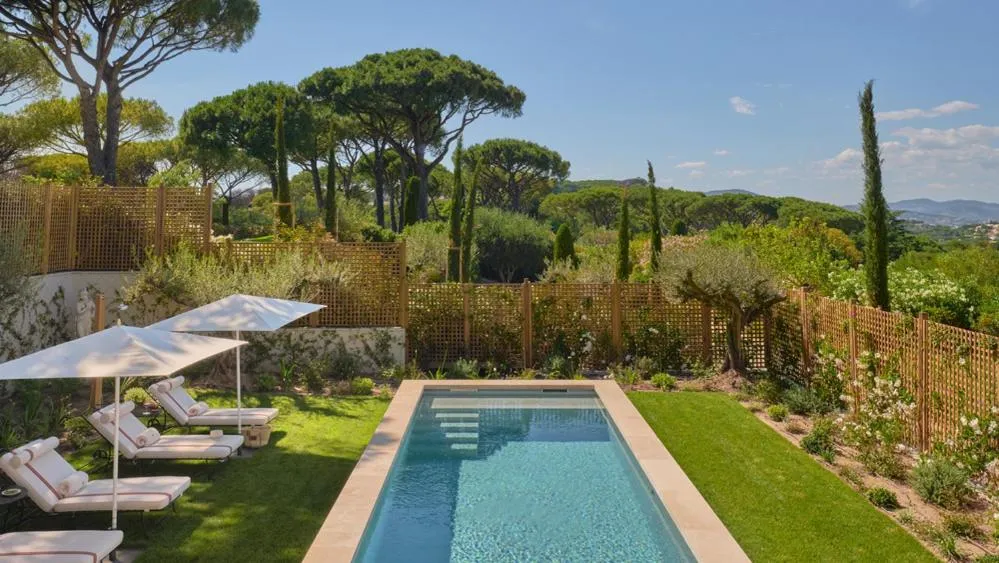 Pool view in Airelles Château de la Messardière