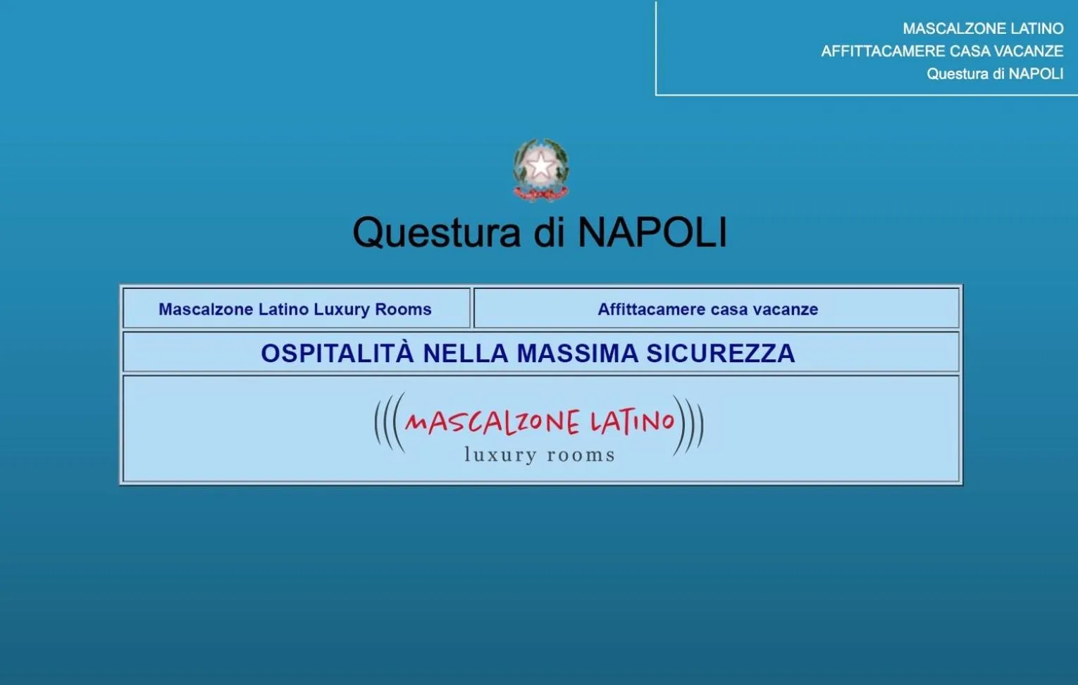 Certificate/Award in Mascalzone latino luxury rooms