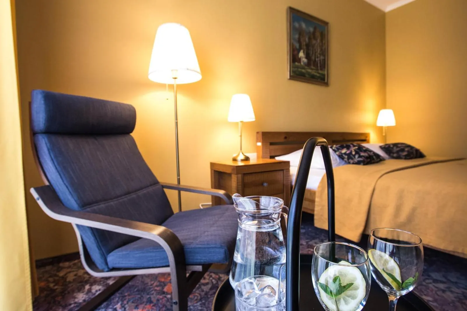 Seating area, Bed in Baltvilla