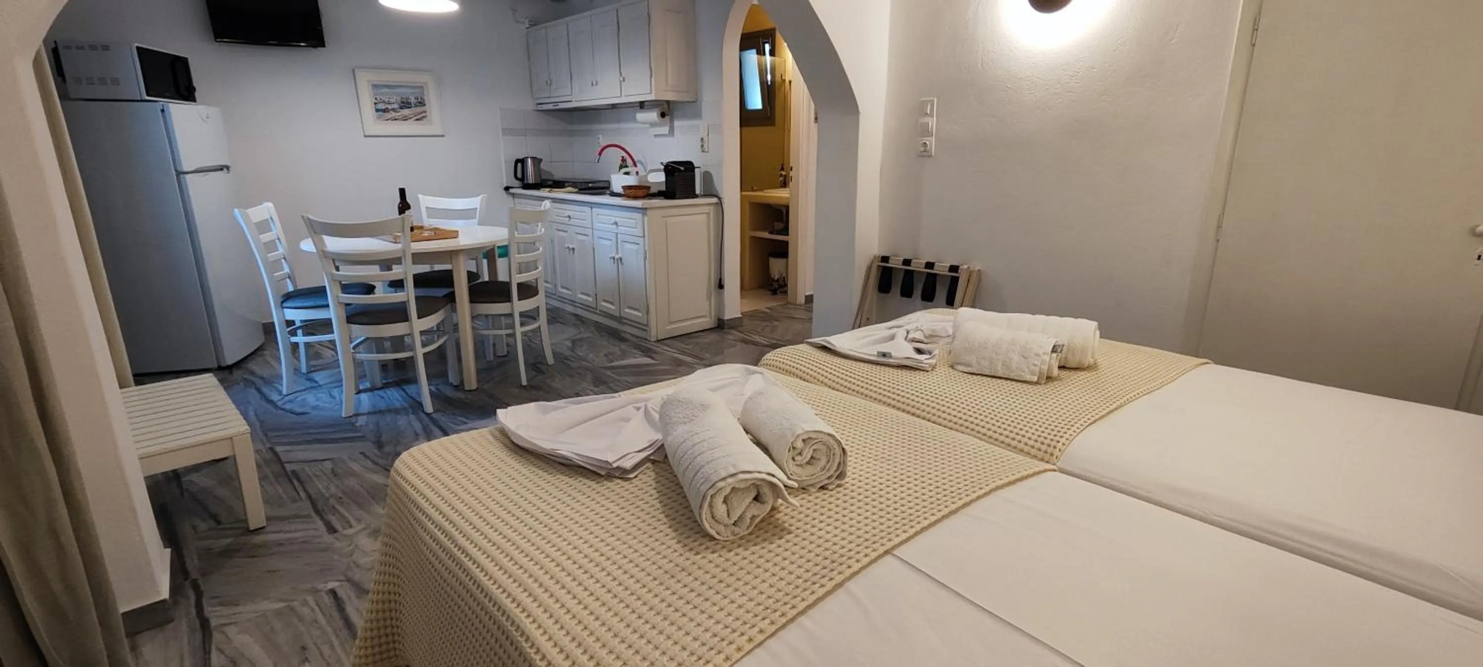 Bed in Ragousis Apartments