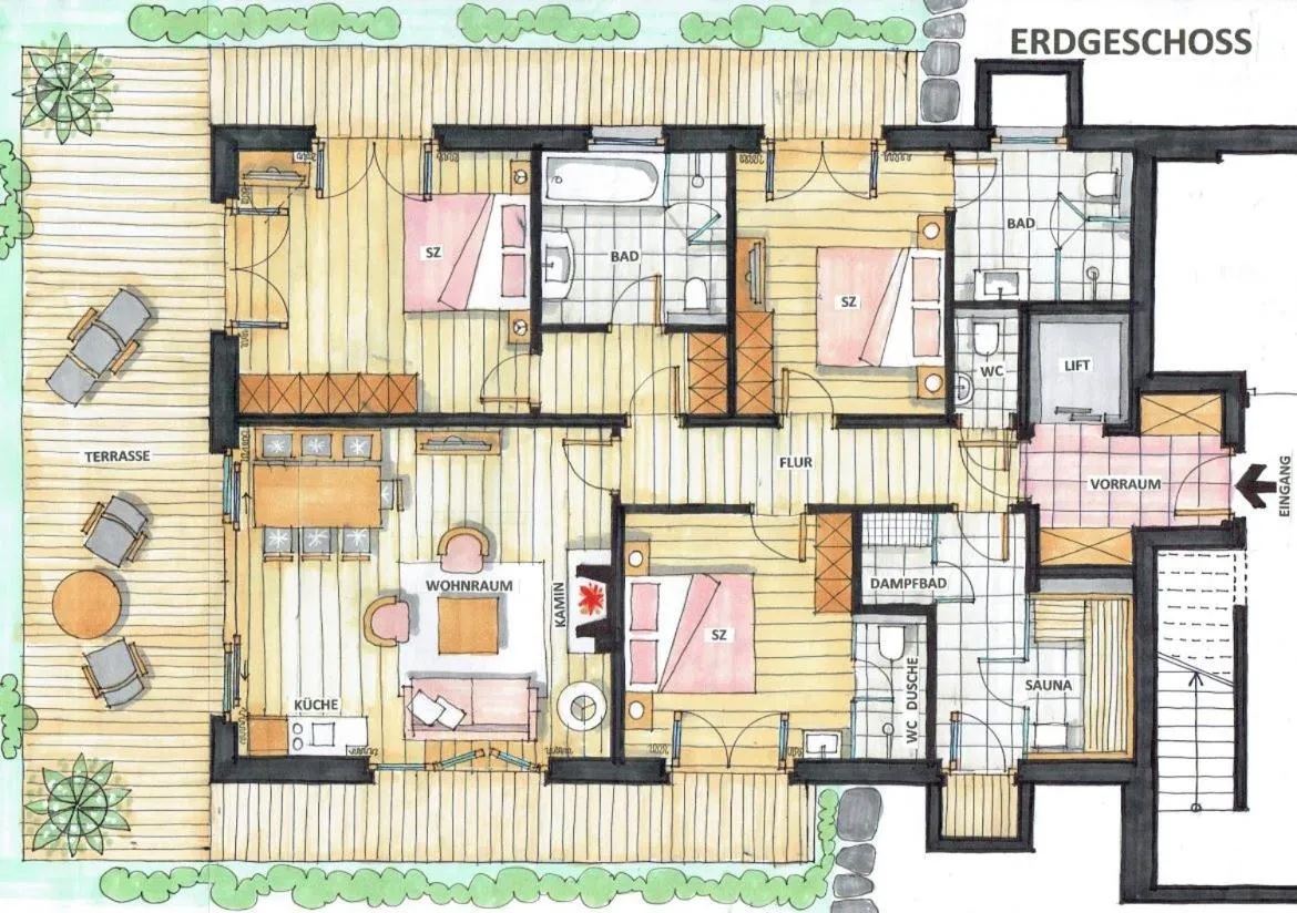Floor plan in Tennerhof Luxury Chalets