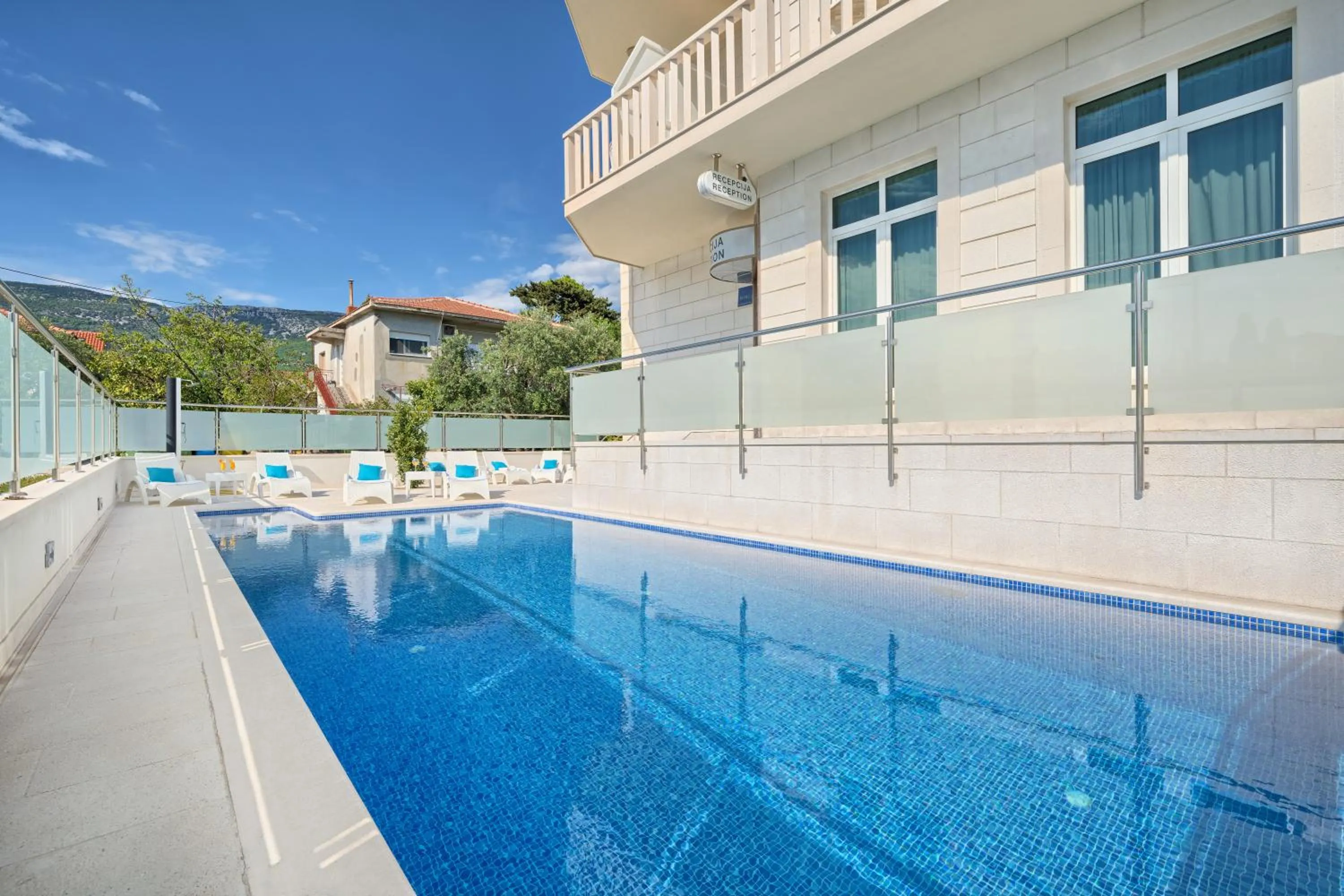 Property building in Hotel Riva Kaštela with swimming pool