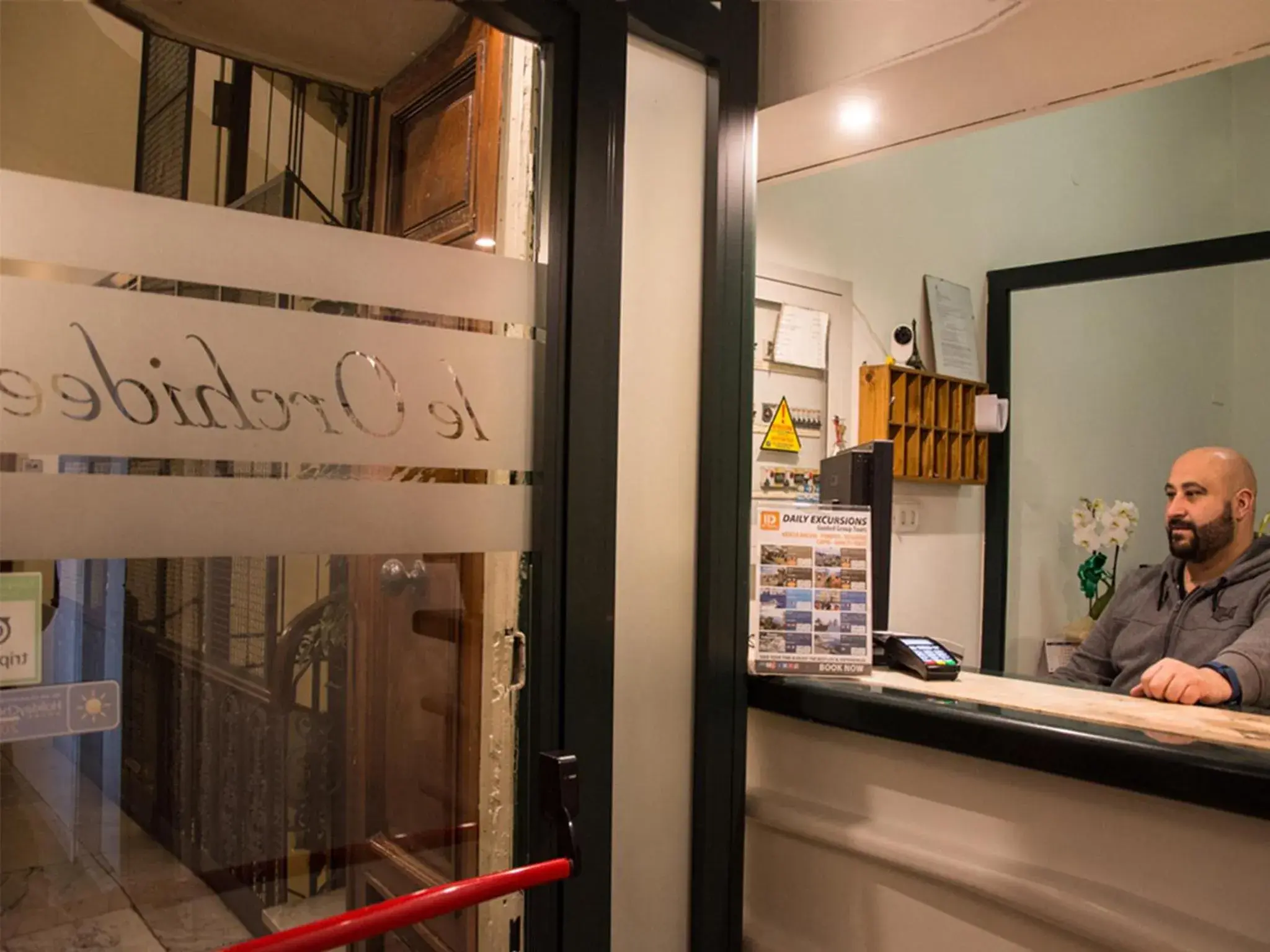 Lobby or reception in Hotel Le Orchidee Lobby or reception in Hotel Le Orchidee