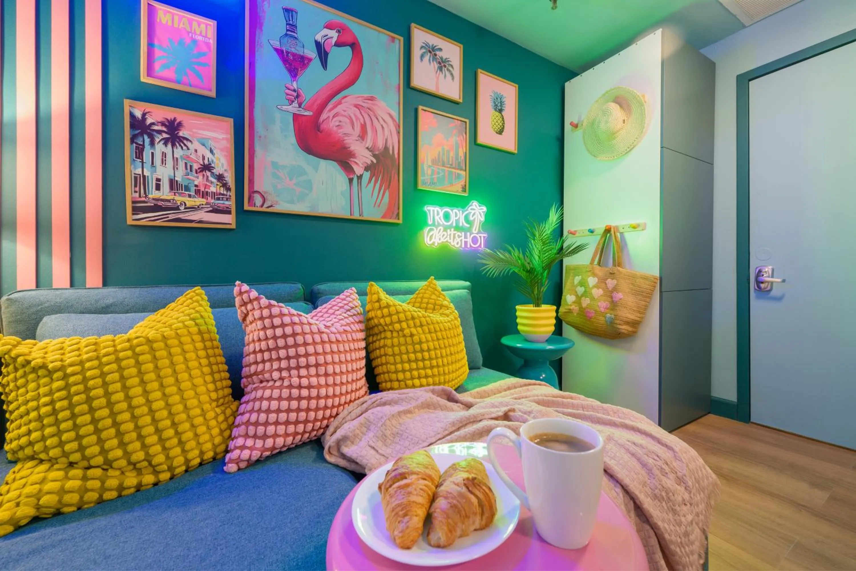 Living room in Barbizon on Ocean Drive Apartments