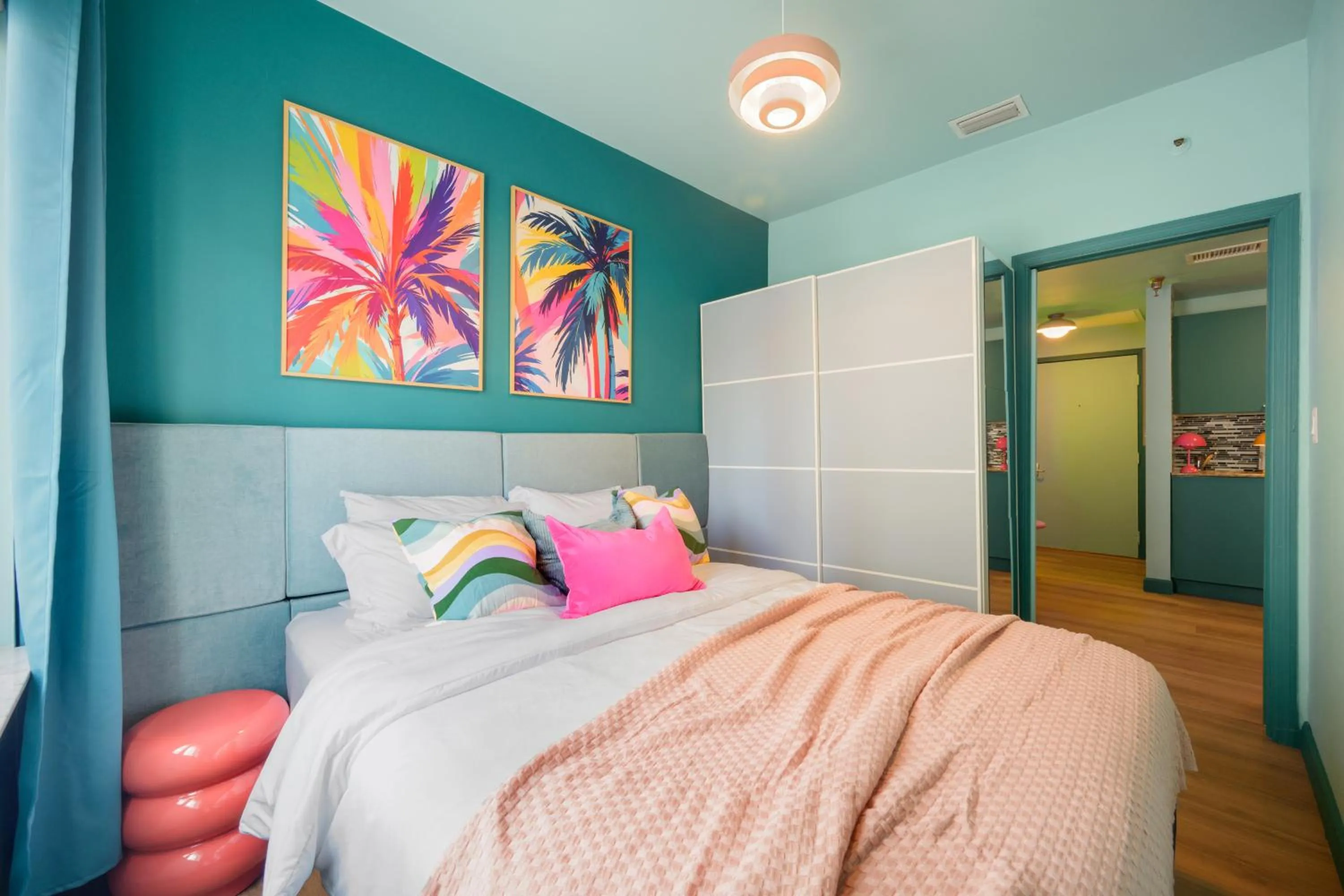 Bed in Barbizon on Ocean Drive Apartments