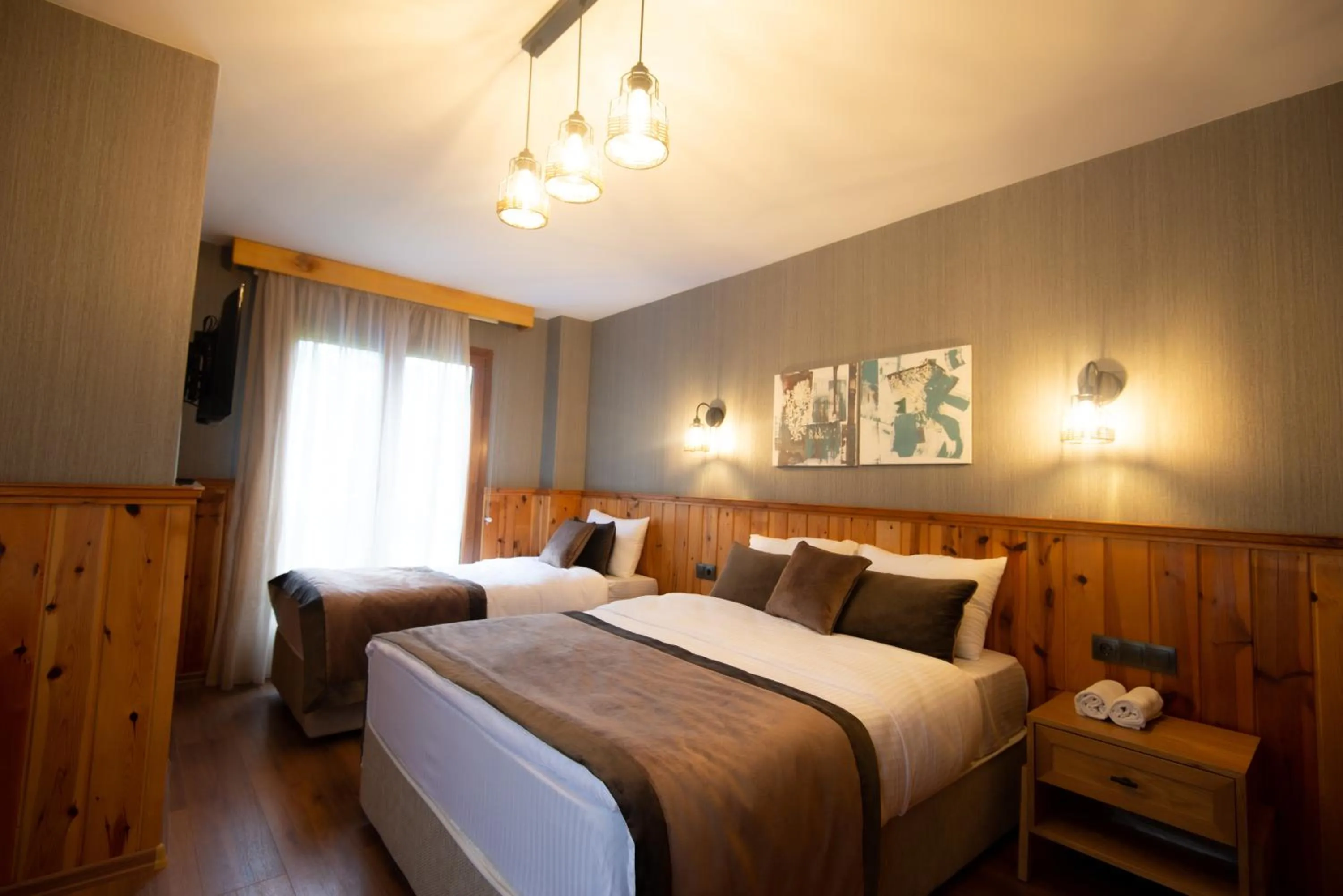 Bed in Ayder Koru Hotel