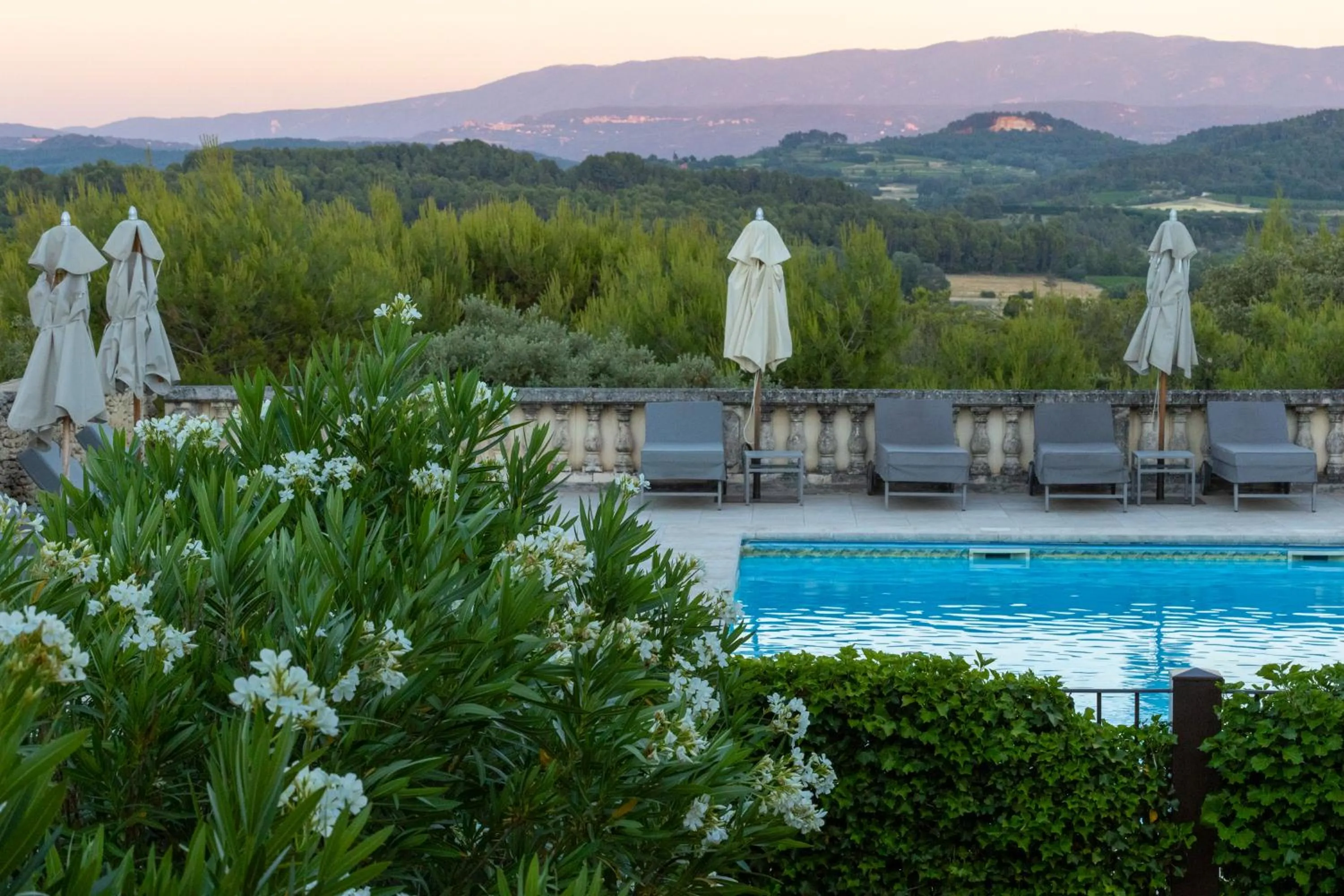 Pool view in Le Phébus & Spa – Relais & Châteaux