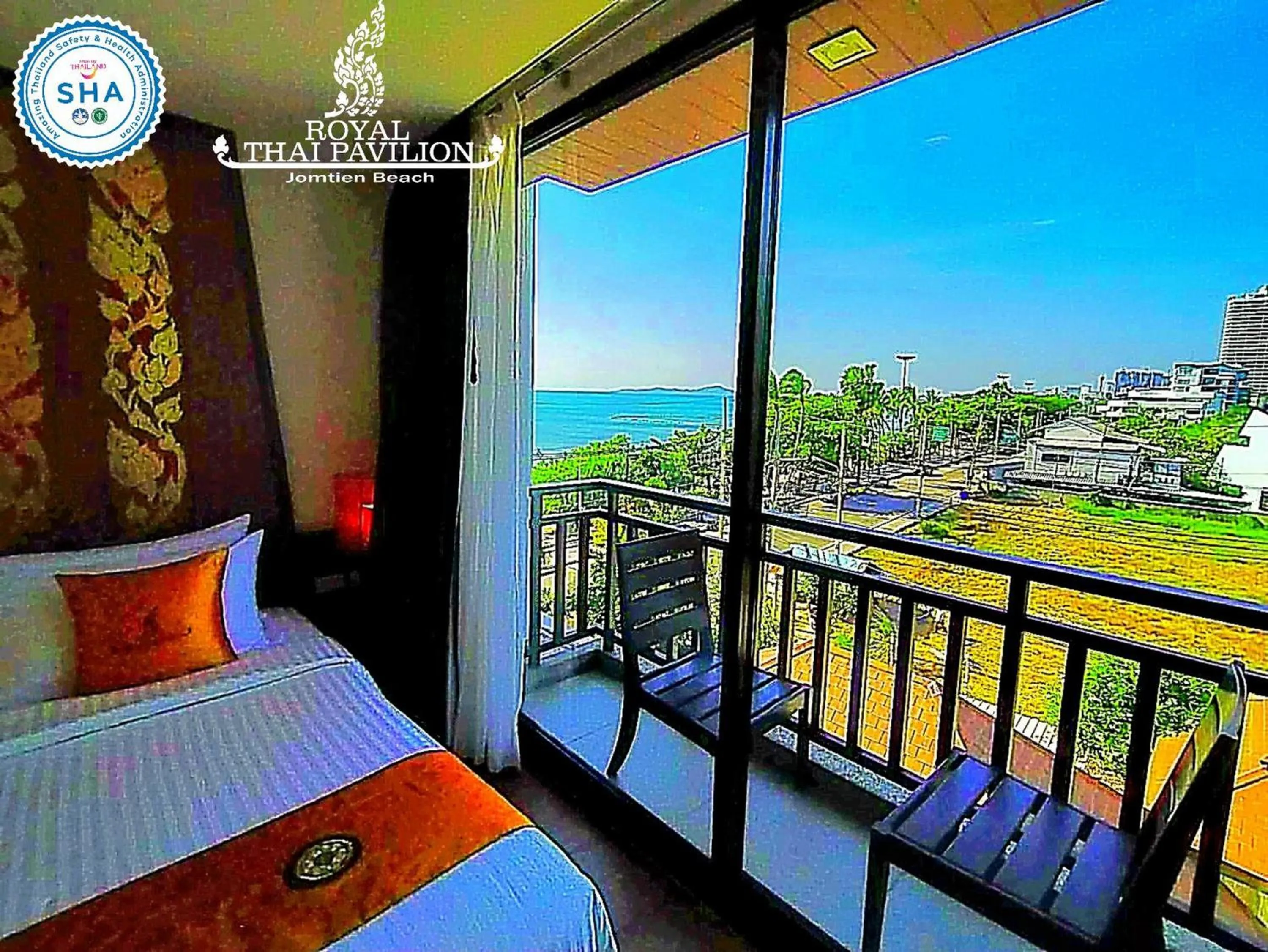 Balcony/Terrace, Bed in Royal Thai Pavilion Jomtien Hotel
