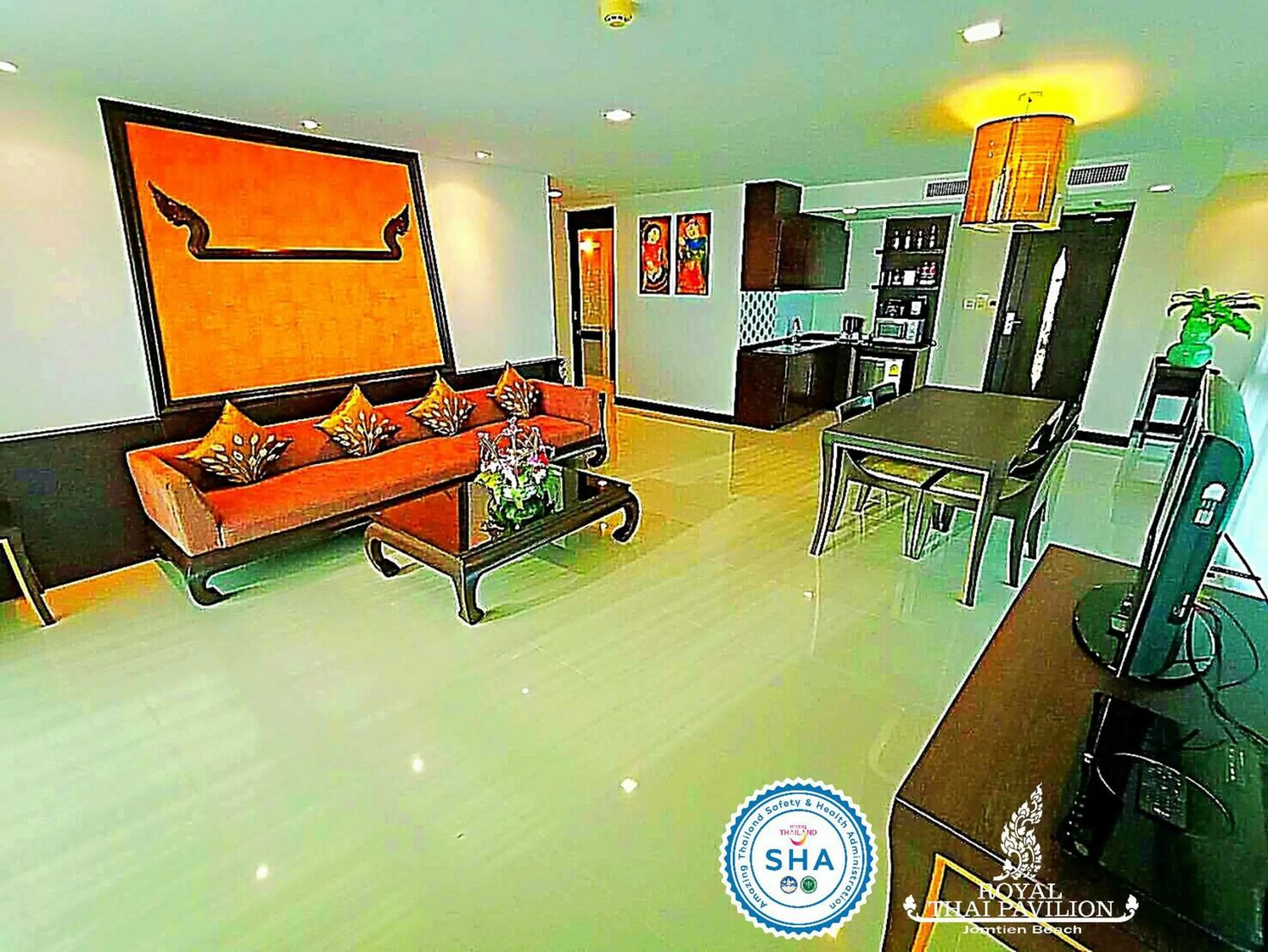 Seating area in Royal Thai Pavilion Jomtien Hotel