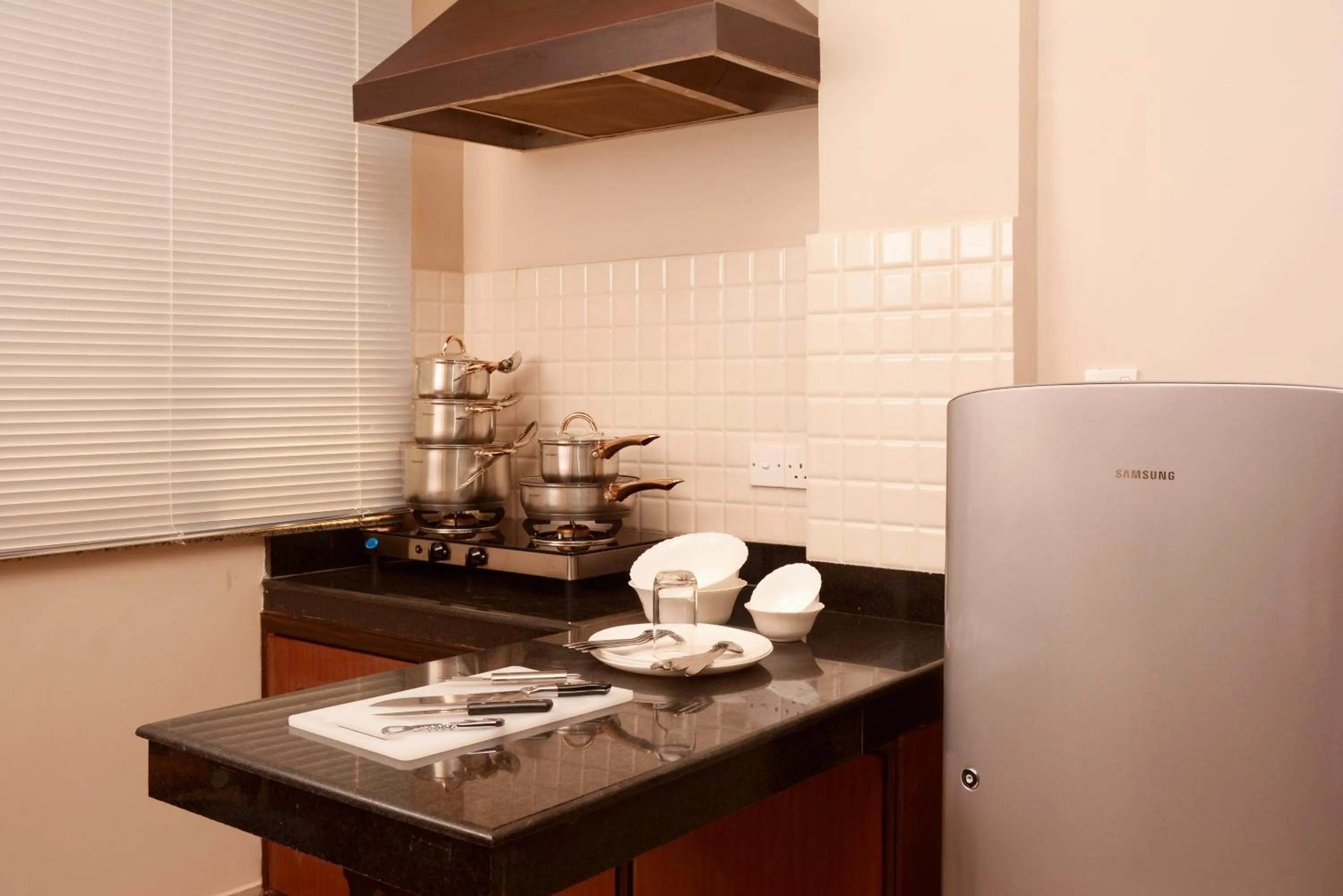 Kitchen or kitchenette in Hotel Mudita