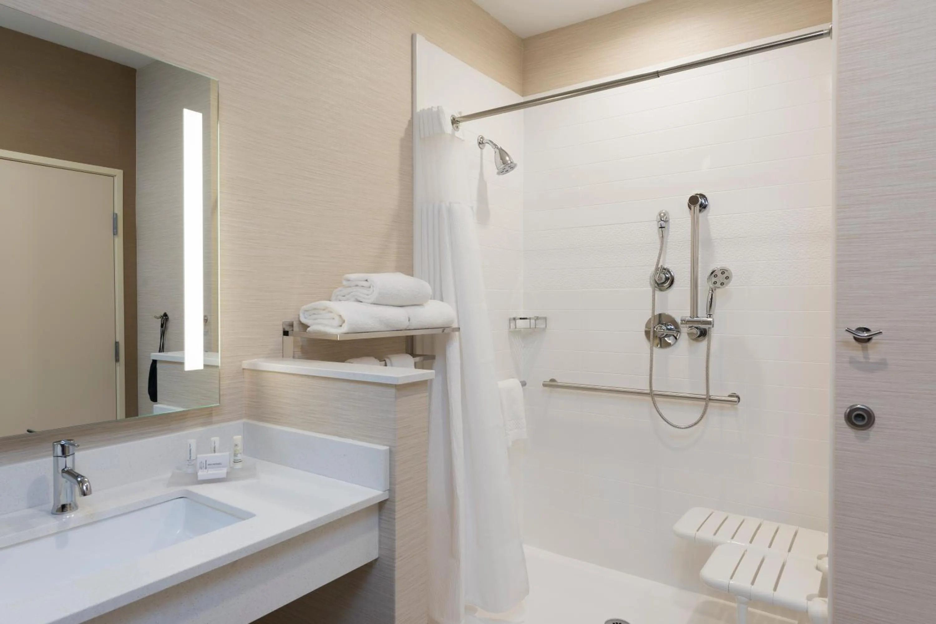 Shower in Fairfield Inn & Suites by Marriott West Monroe