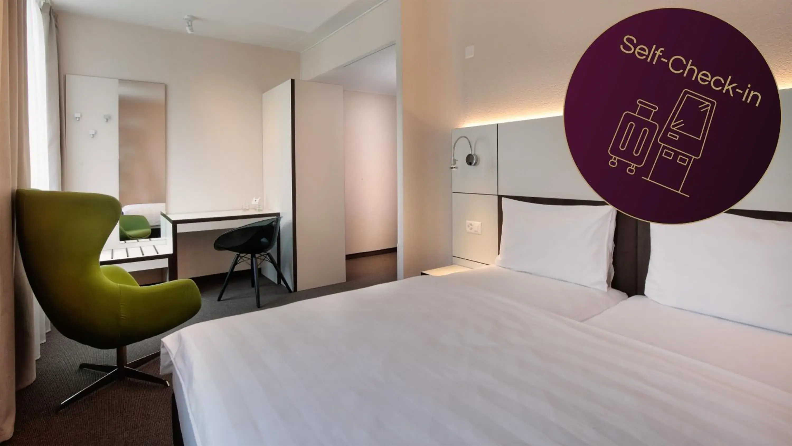 Double or Twin Room Comfort in b-smart motel Basel Double or Twin Room Comfort in b-smart motel Basel