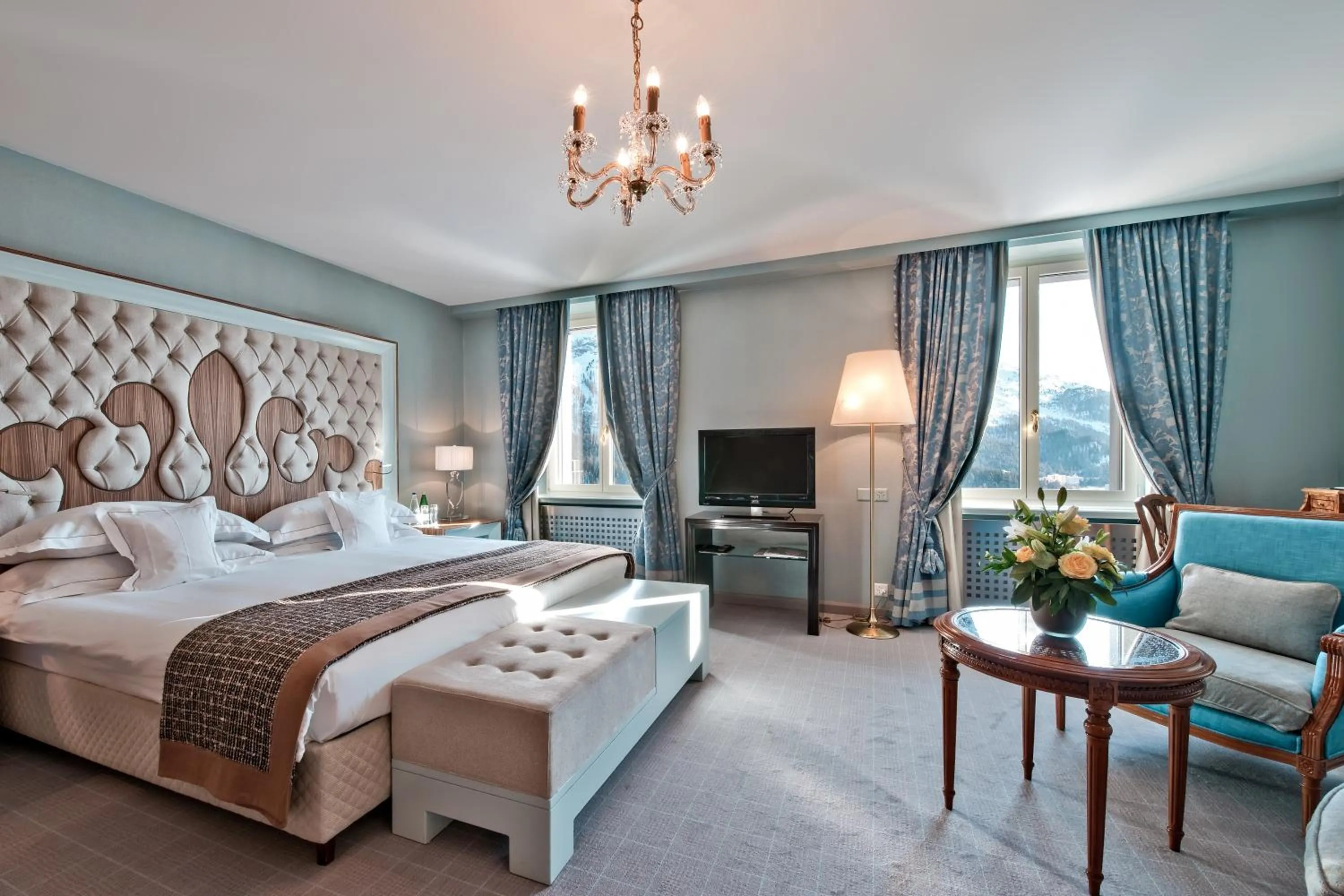 Photo of the whole room, Bed in Carlton Hotel St Moritz - The Leading Hotels of the World