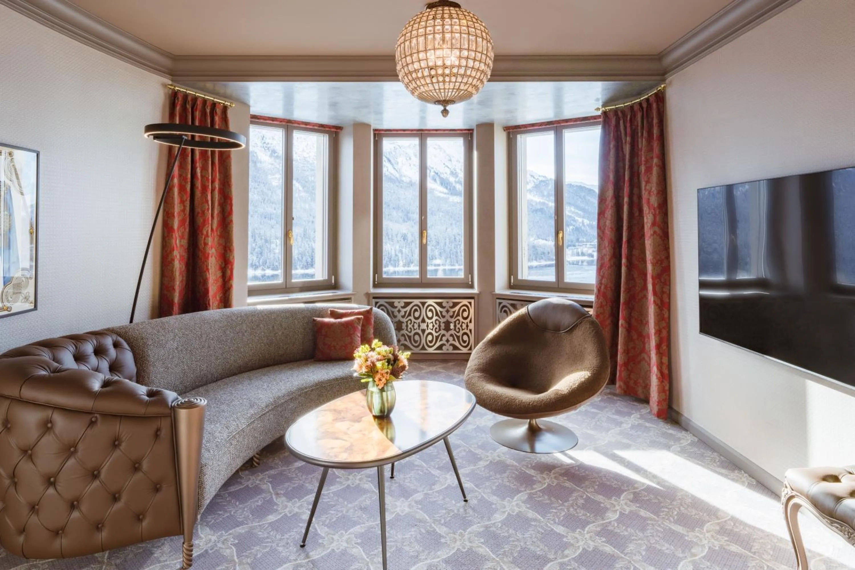 Living room in Carlton Hotel St Moritz - The Leading Hotels of the World