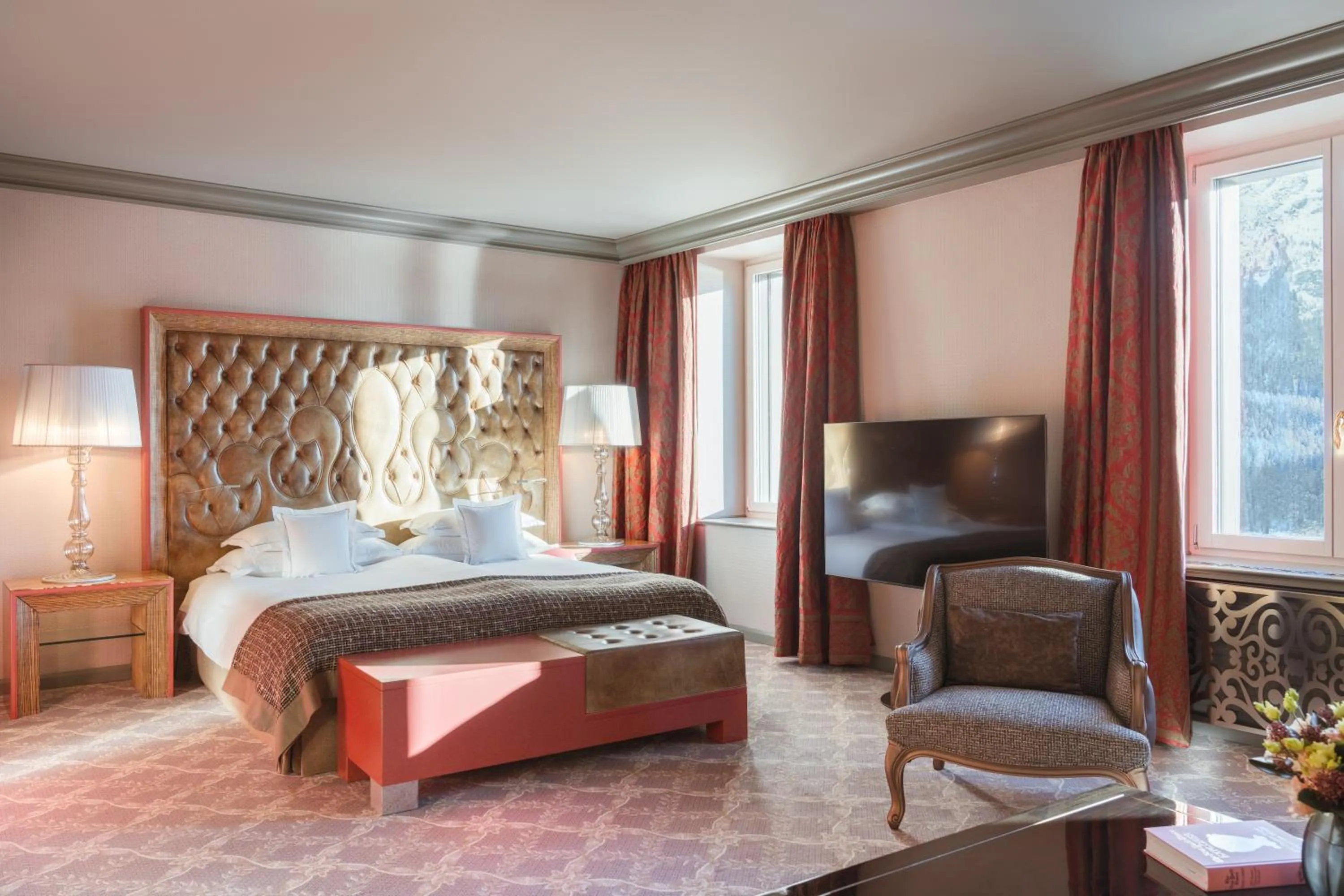 Bedroom, Bed in Carlton Hotel St Moritz - The Leading Hotels of the World