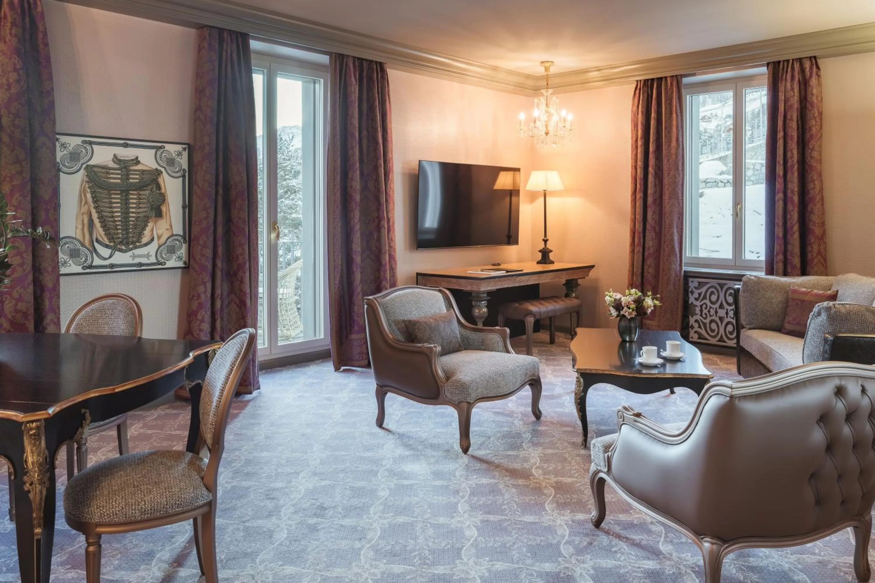 Living room in Carlton Hotel St Moritz - The Leading Hotels of the World