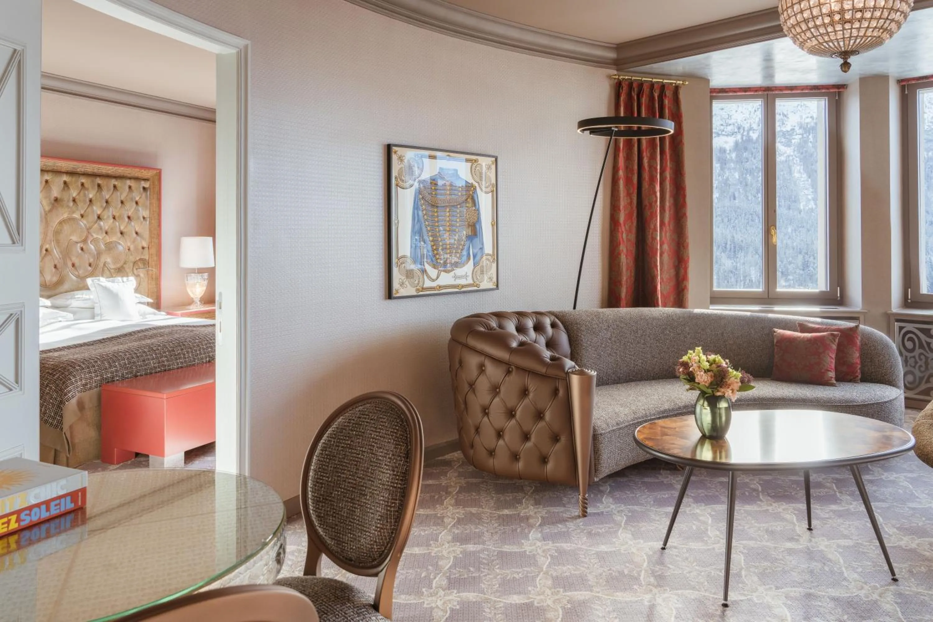 Living room, Bed in Carlton Hotel St Moritz - The Leading Hotels of the World