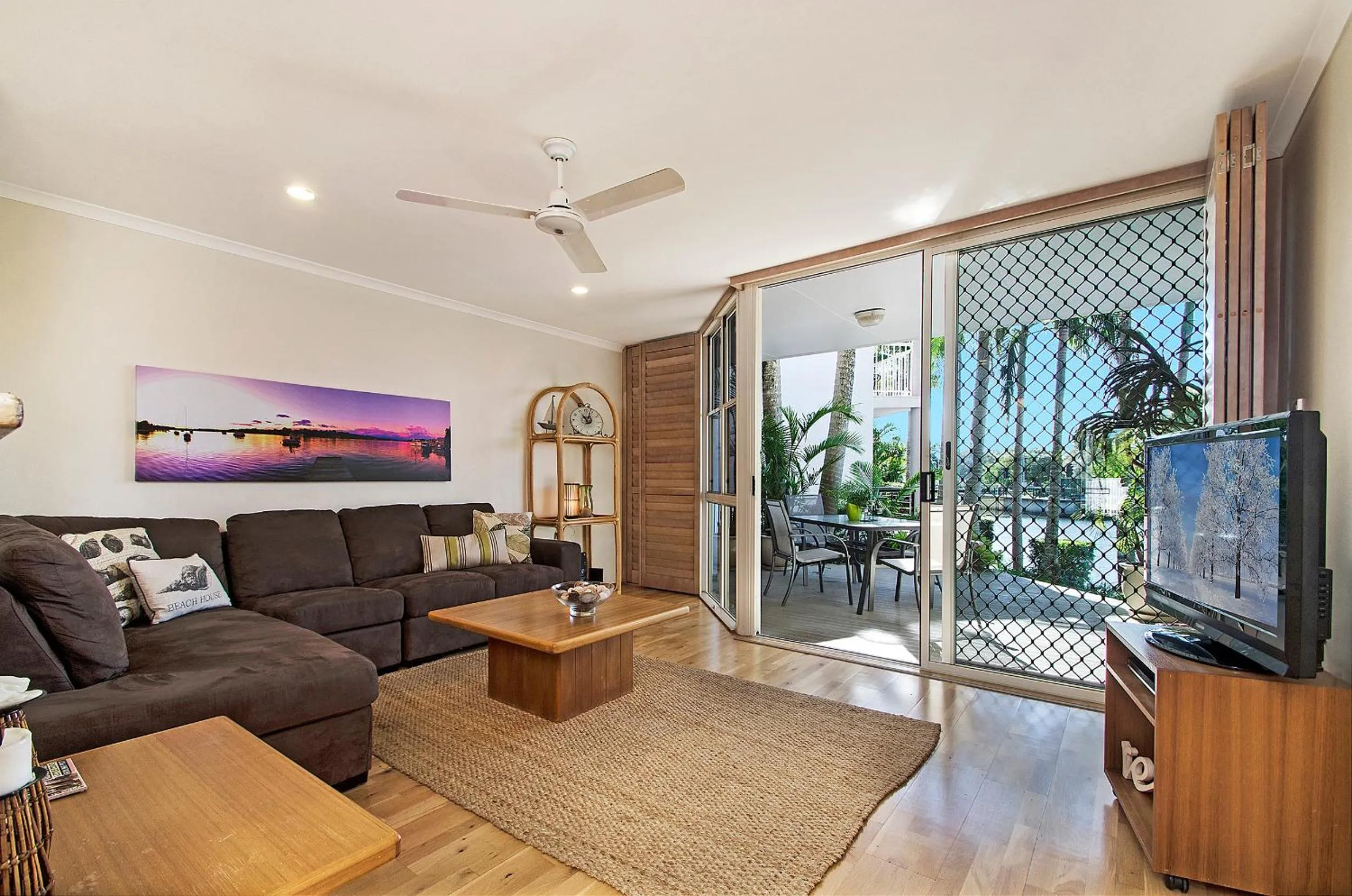 Living room in Portside Noosa Waters