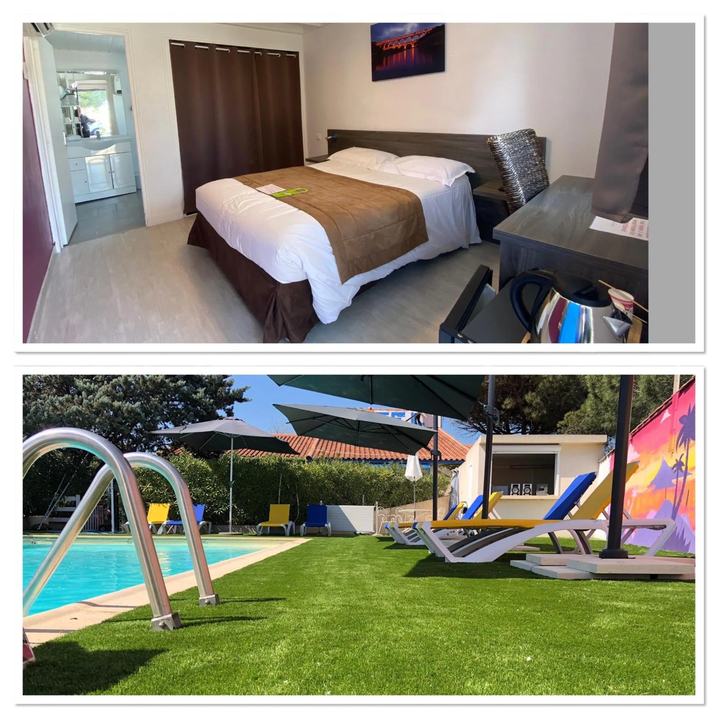 Bedroom in Hotel Des 4 Vents "Esprit Camargue" Parking Privé securisé