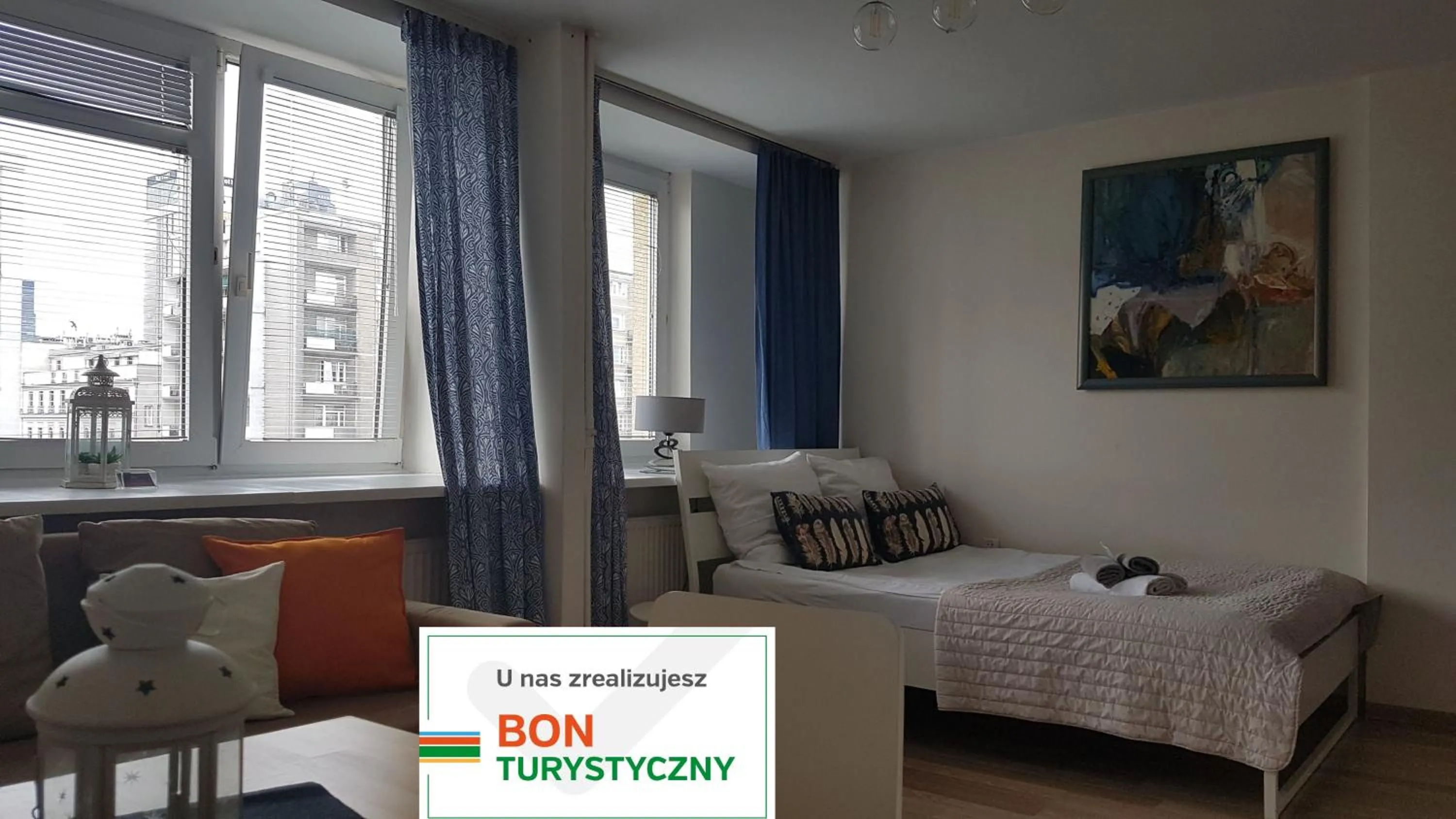 Living room, Bed in A.G - Apartamenty Warsaw Center