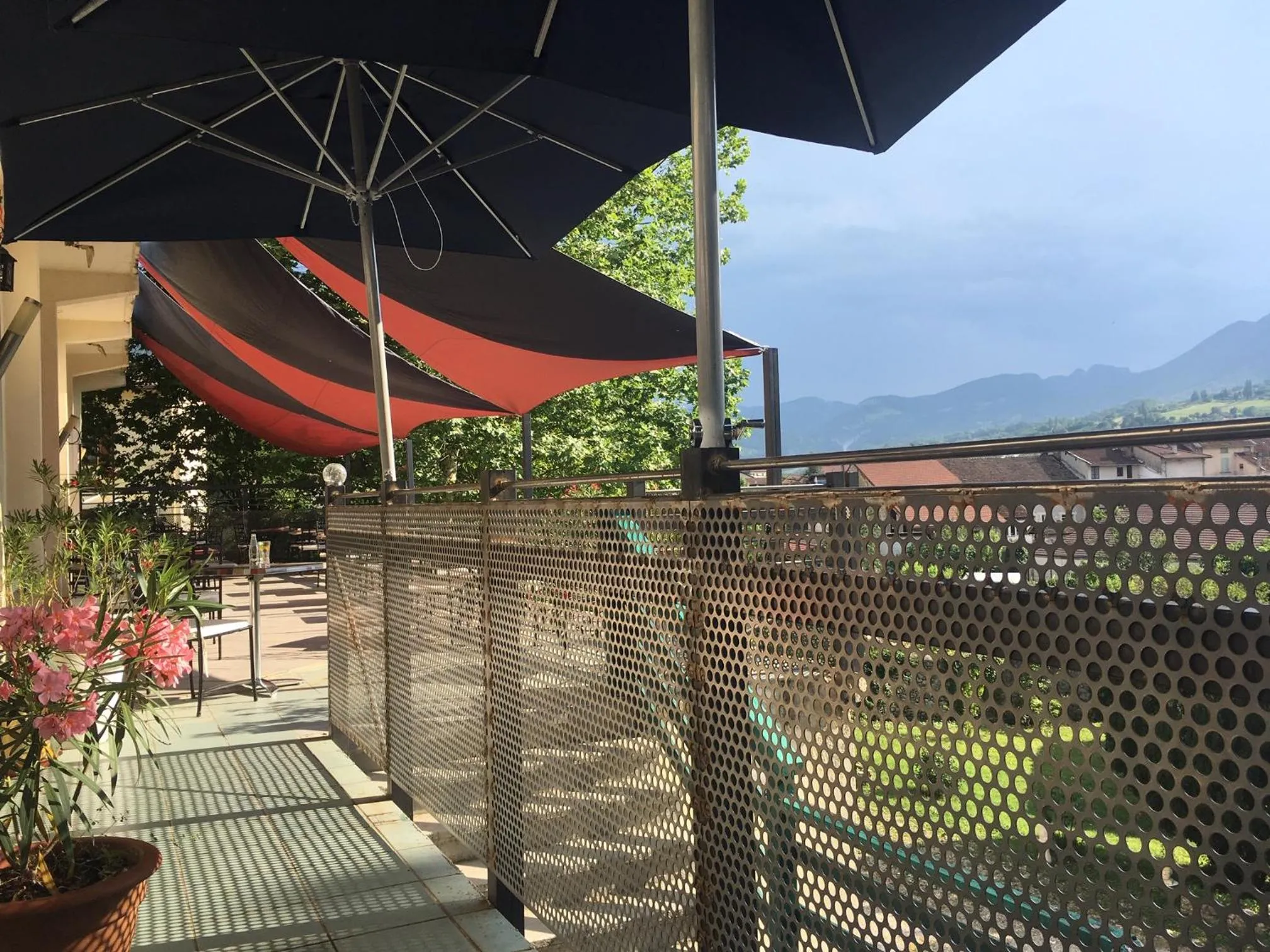 Balcony/Terrace in Logis Hôtel Restaurant Le Castel Fleuri