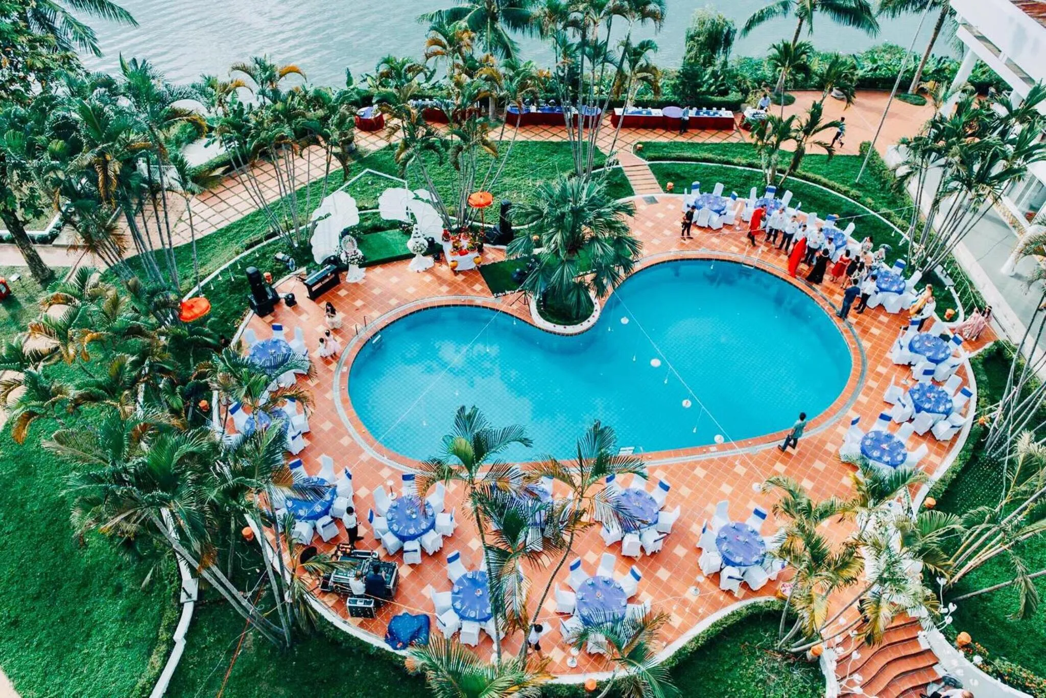 Pool view in Century Riverside Hotel Hue