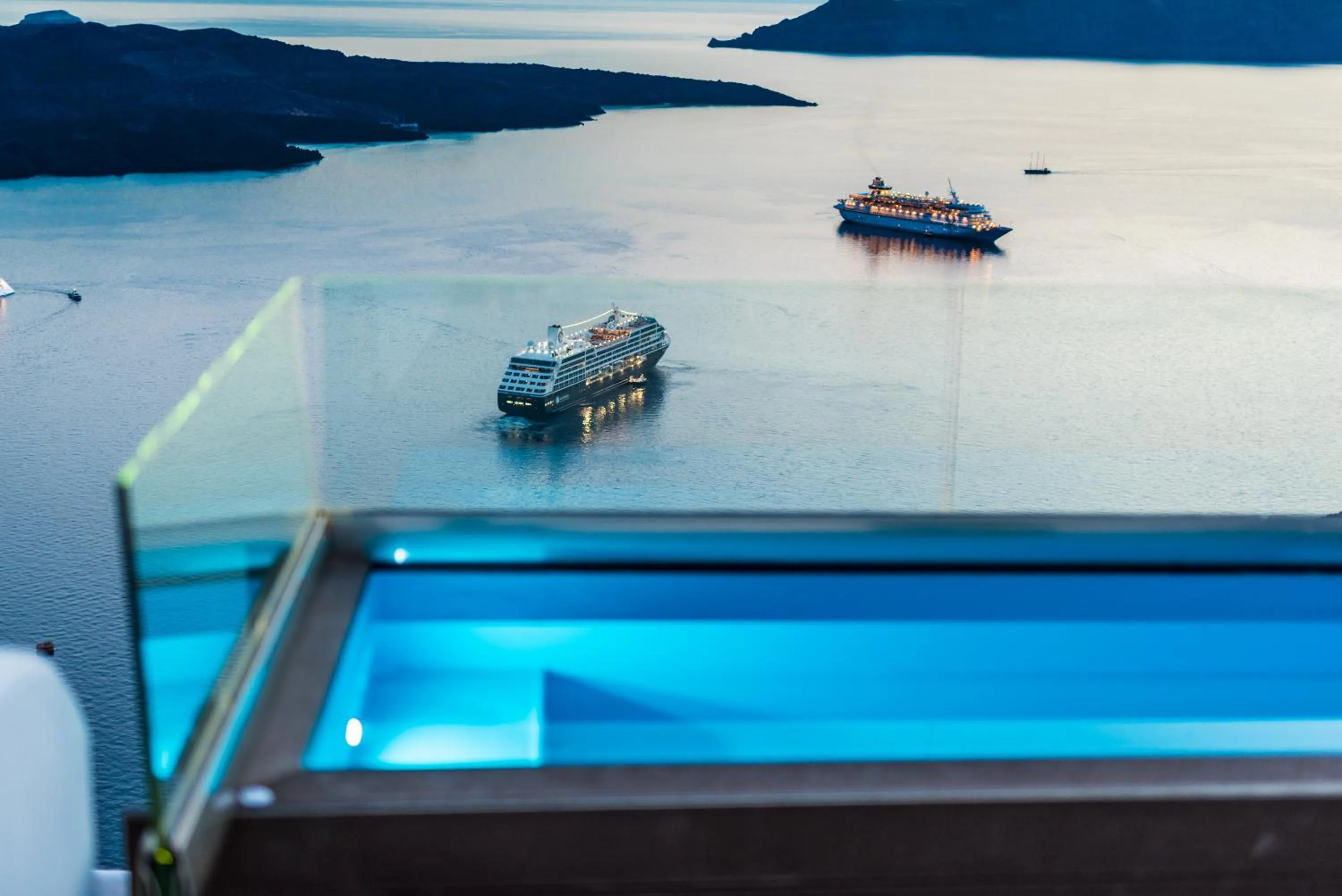 Pool view in Kratiras View Luxury Suites