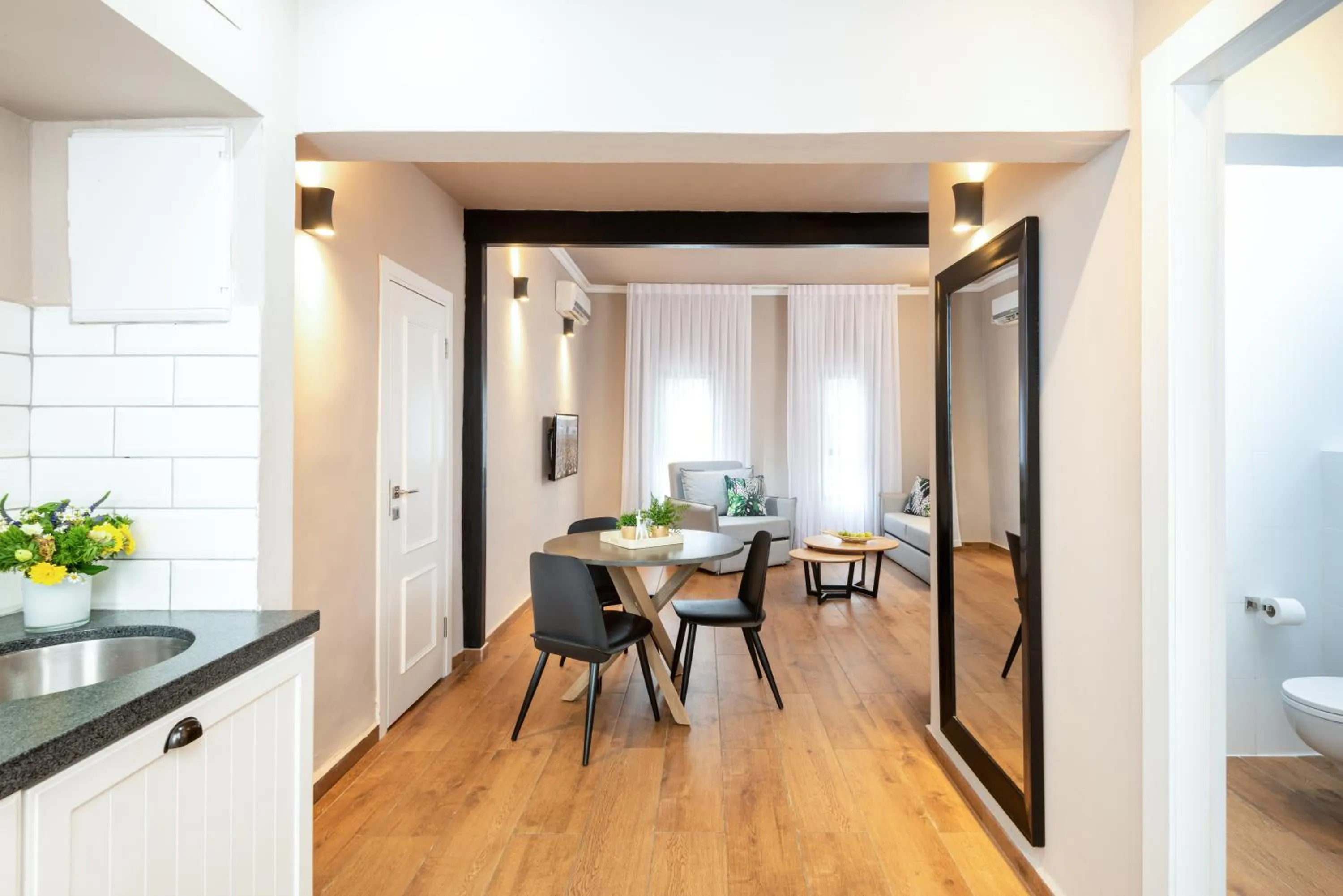 Kitchen or kitchenette in Erettz Dafna Travel Hotel