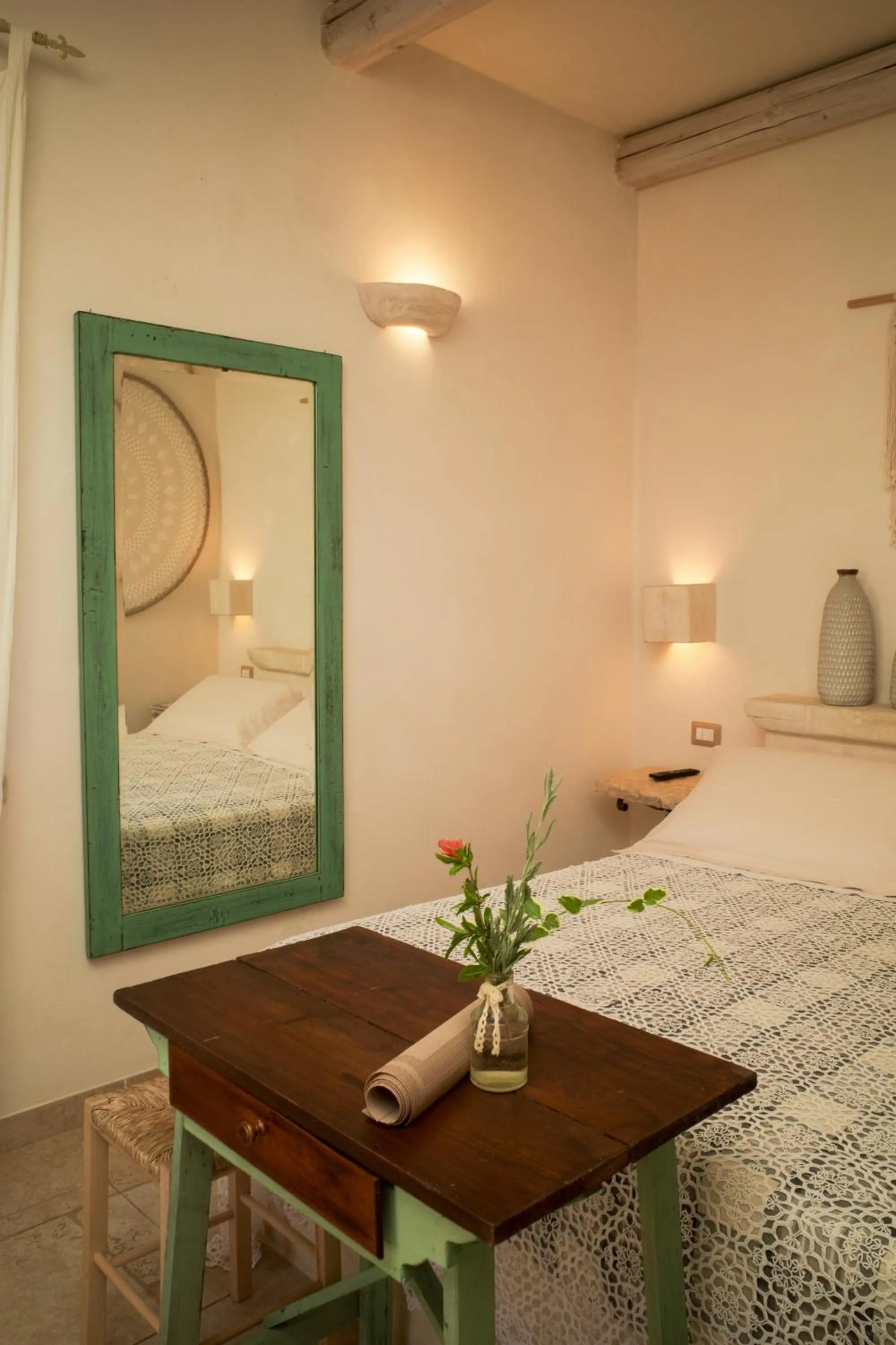 Bed in I Trulli del Tupparello