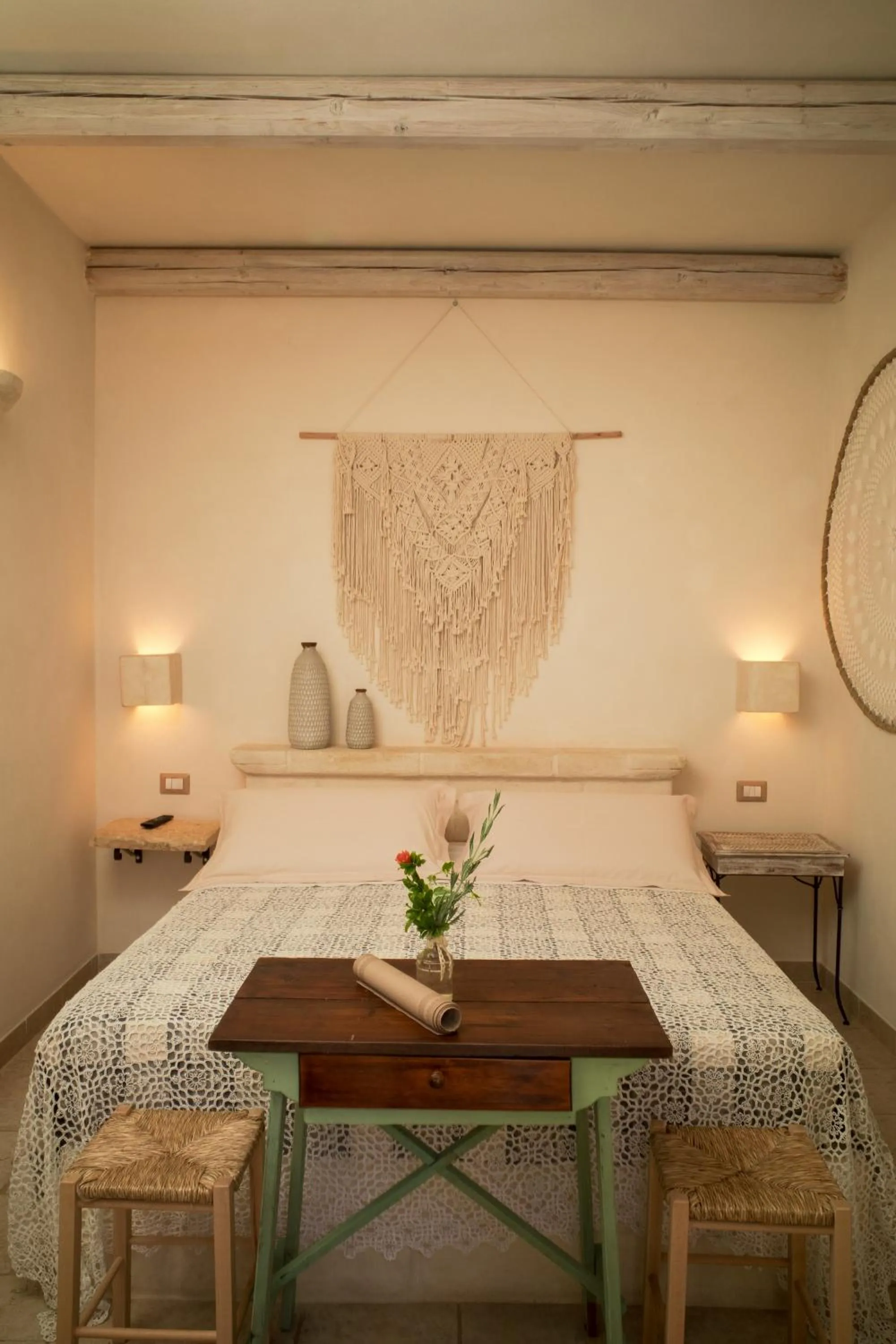 Bed in I Trulli del Tupparello
