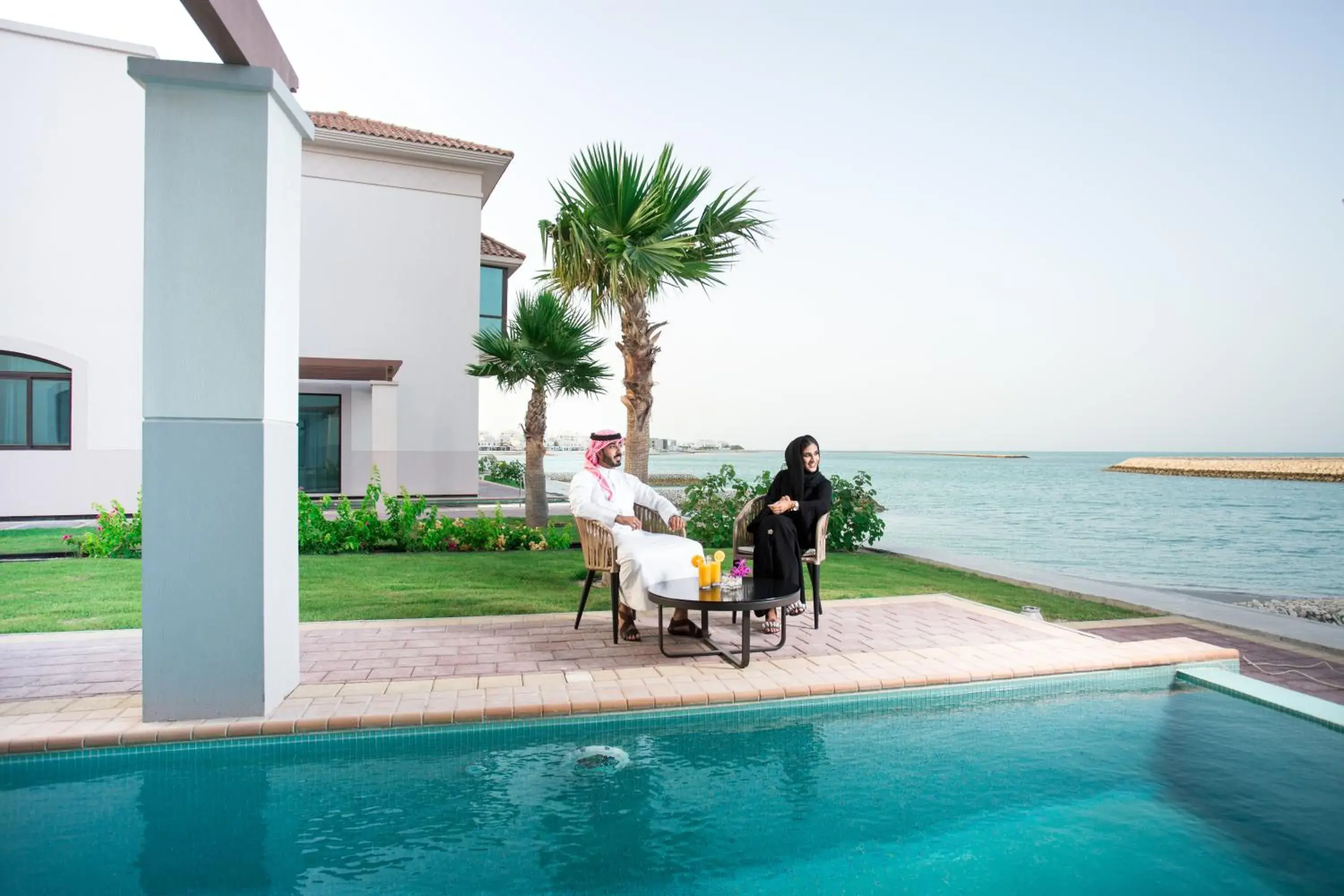 Pool view in The Grove Resort Bahrain Pool view in The Grove Resort Bahrain