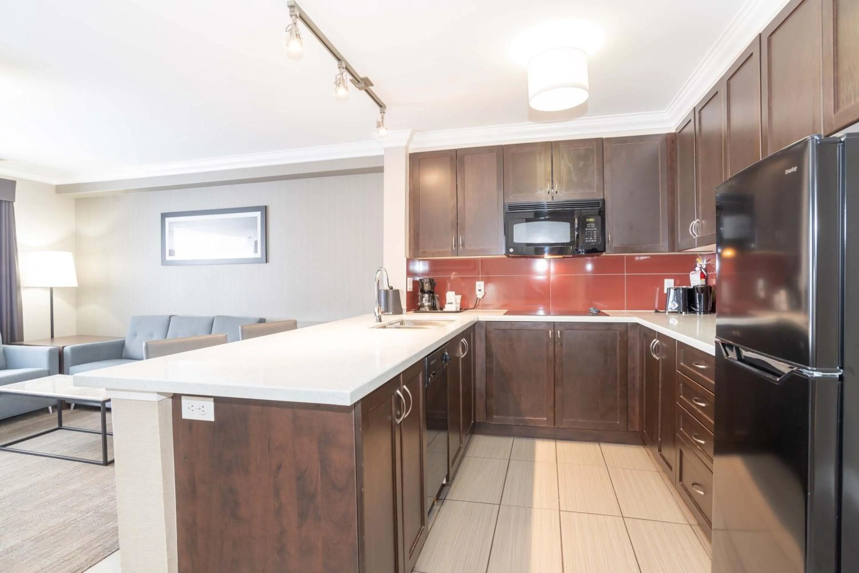 Kitchen or kitchenette in Sandman Hotel and Suites Abbotsford