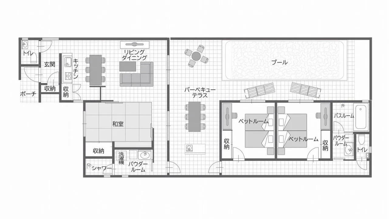 Floor plan in Ahman Suite Villa Sumuide