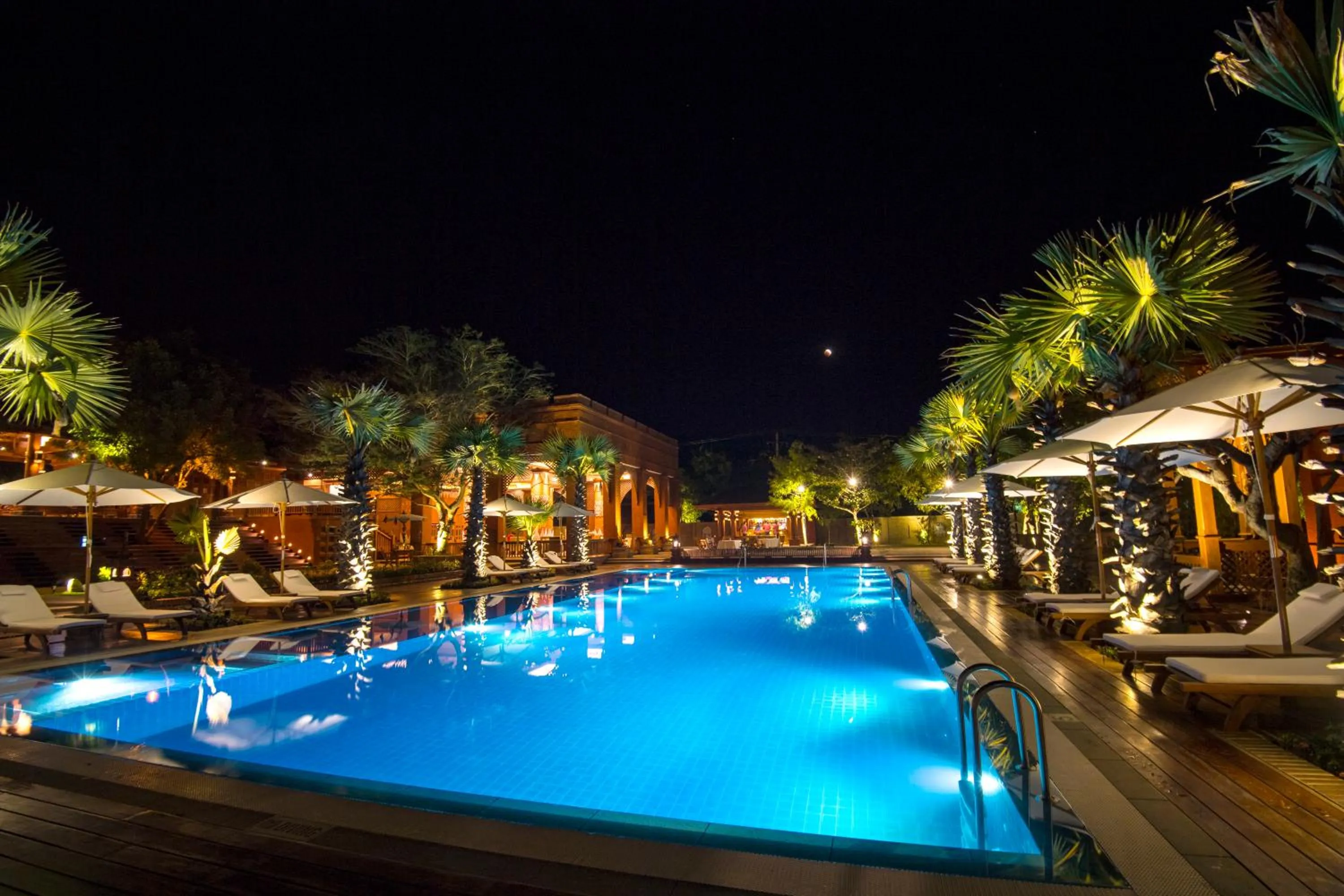 Pool view in Heritage Bagan Hotel