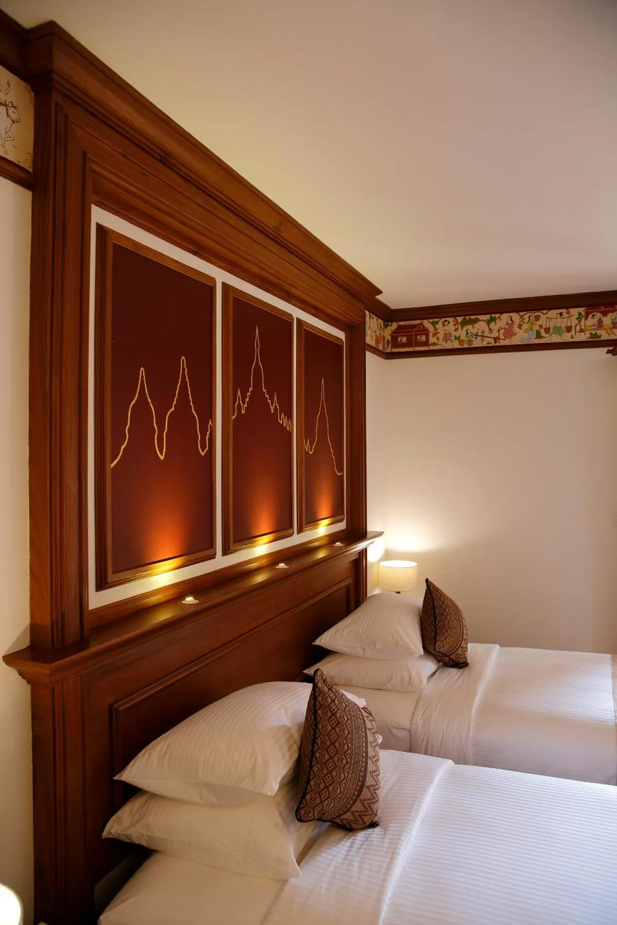 Bed in Heritage Bagan Hotel