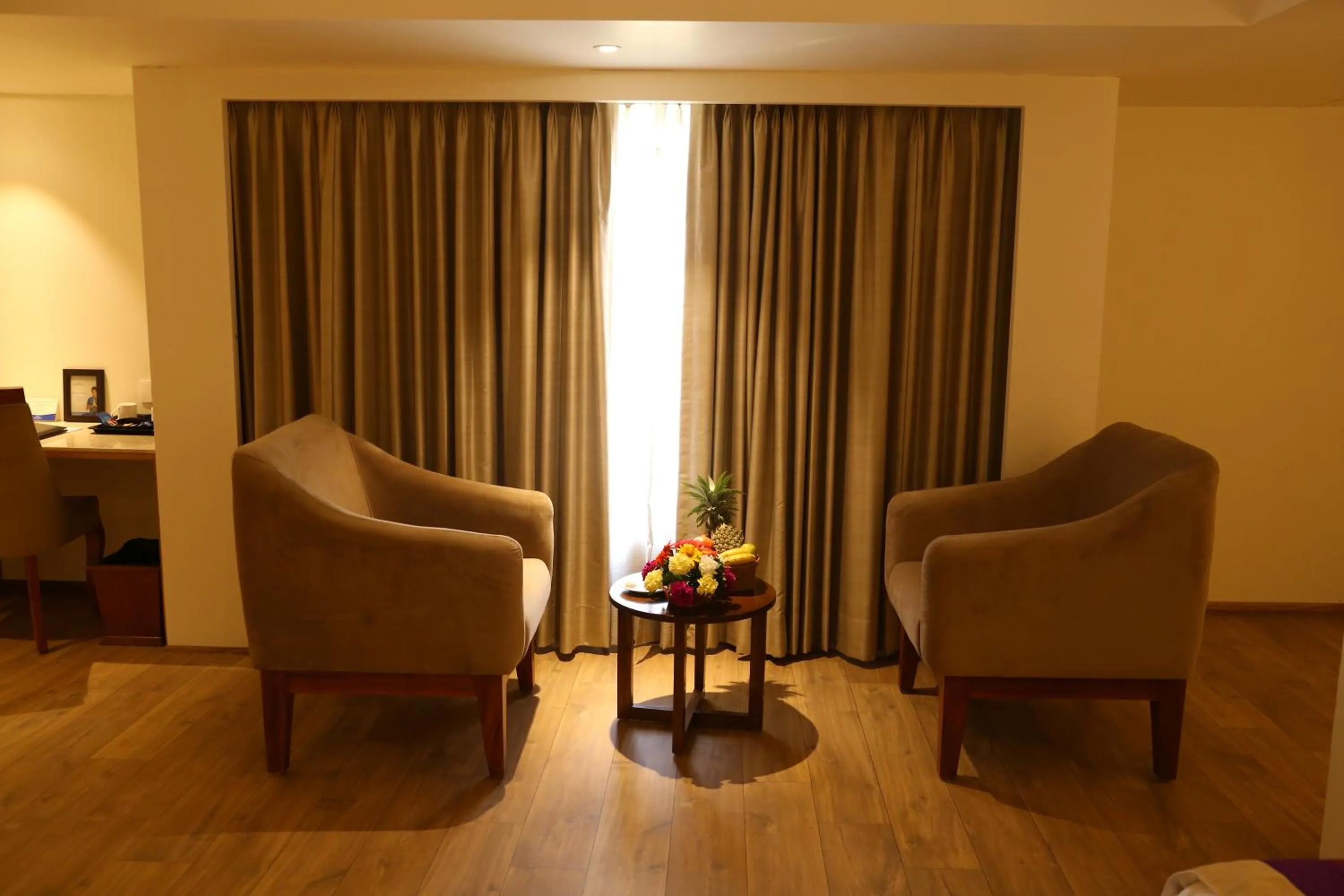 Seating area in Sarovar Portico Rivera Ahmedabad