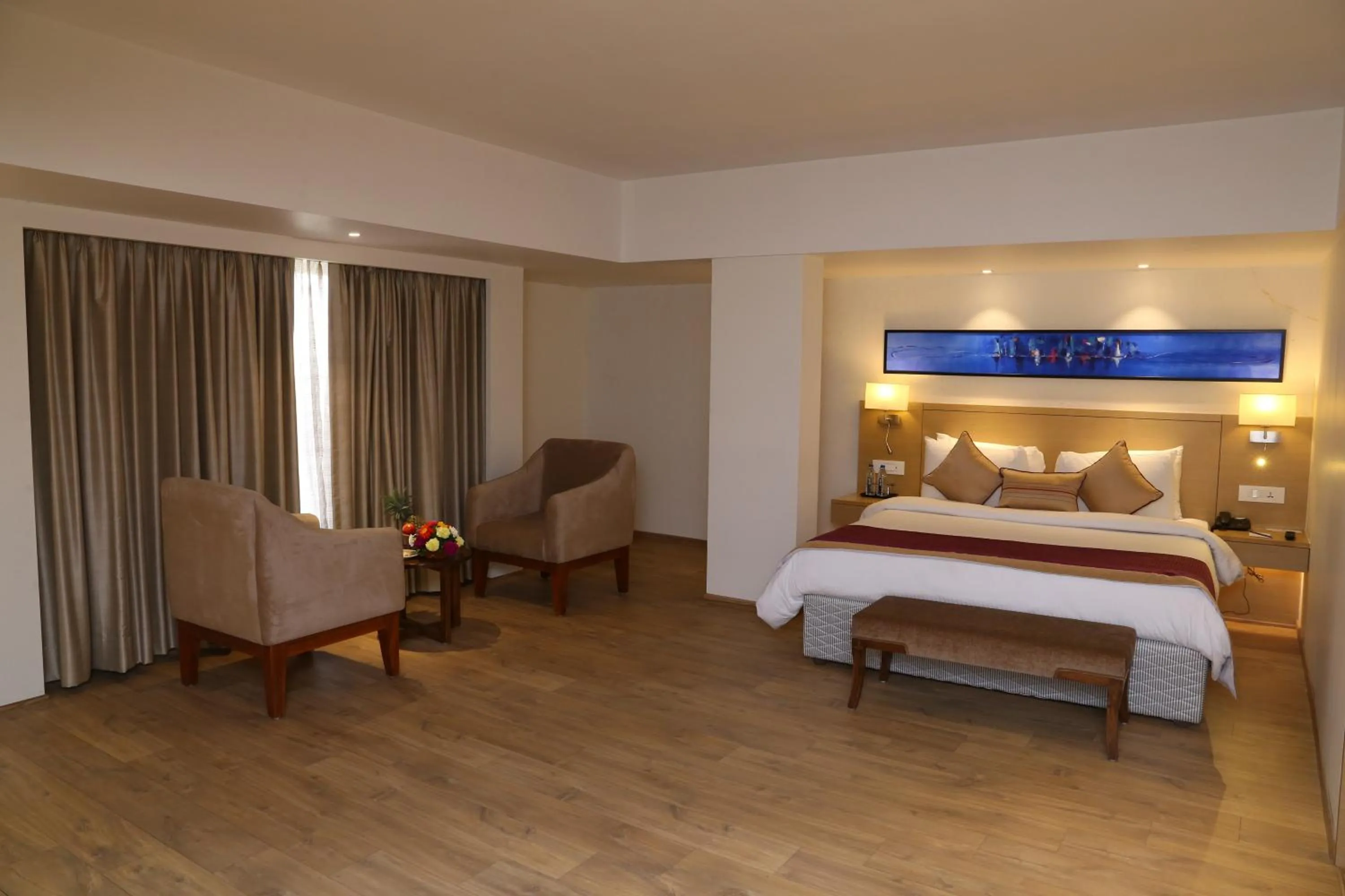 Bedroom, Bed in Sarovar Portico Rivera Ahmedabad