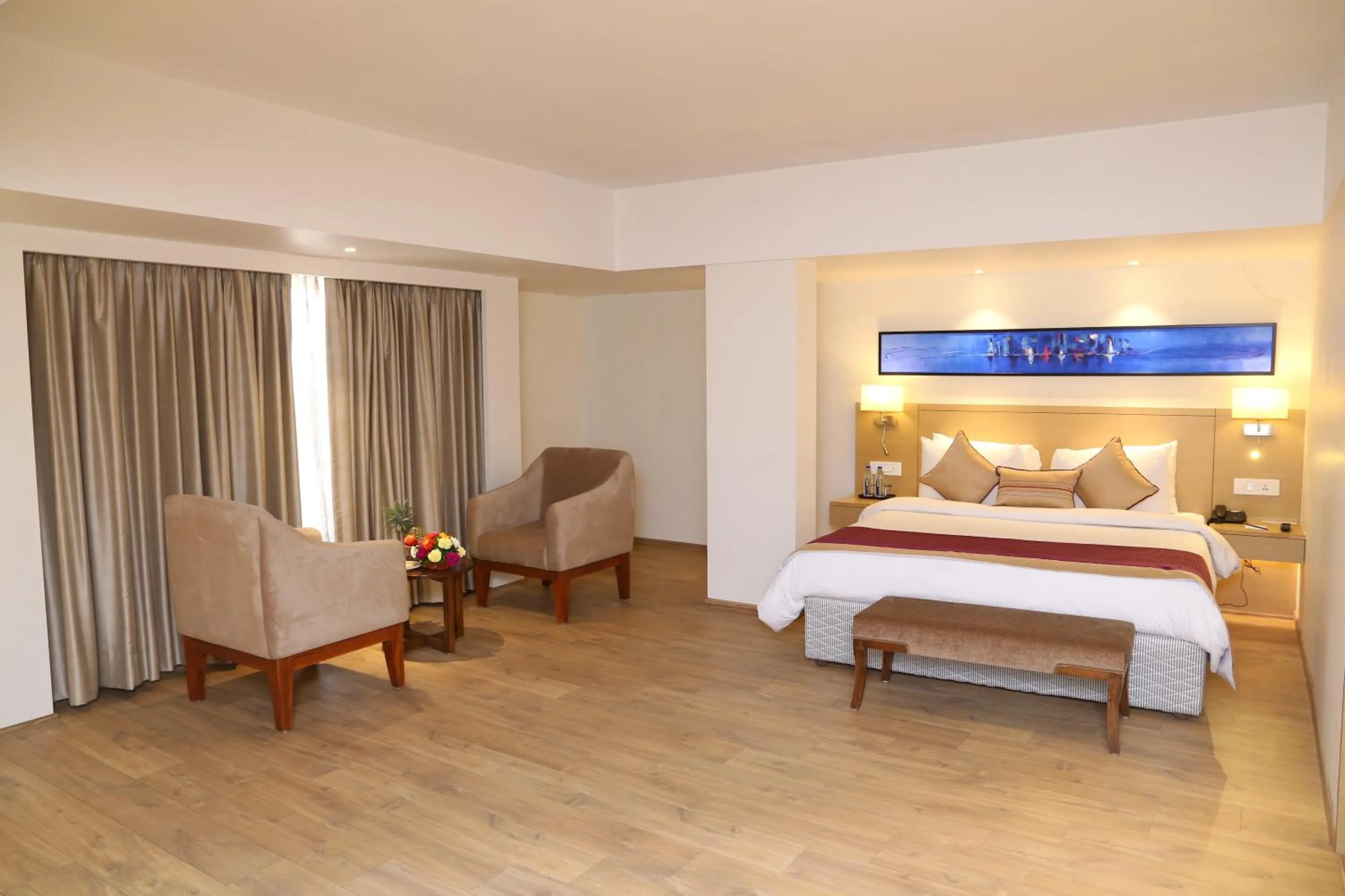 Bedroom, Bed in Sarovar Portico Rivera Ahmedabad
