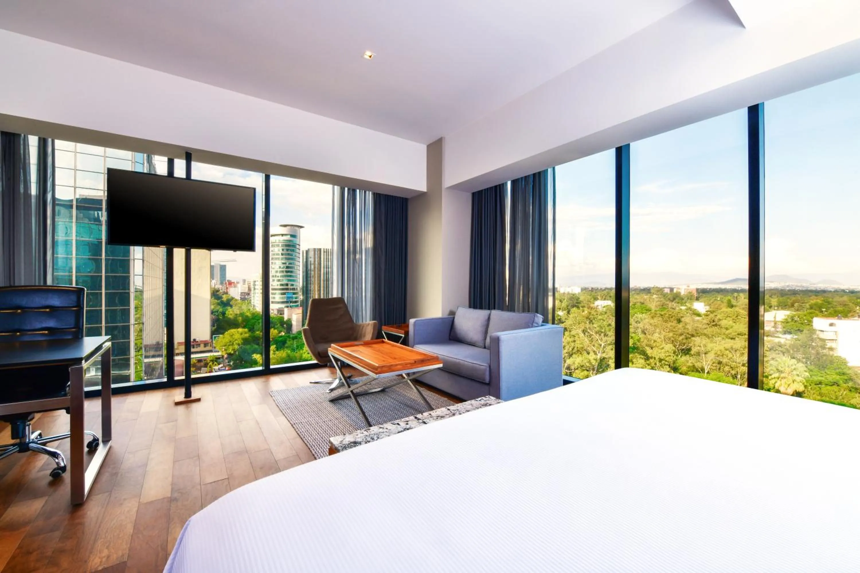 furniture, Bed in Krystal Grand Suites Insurgentes