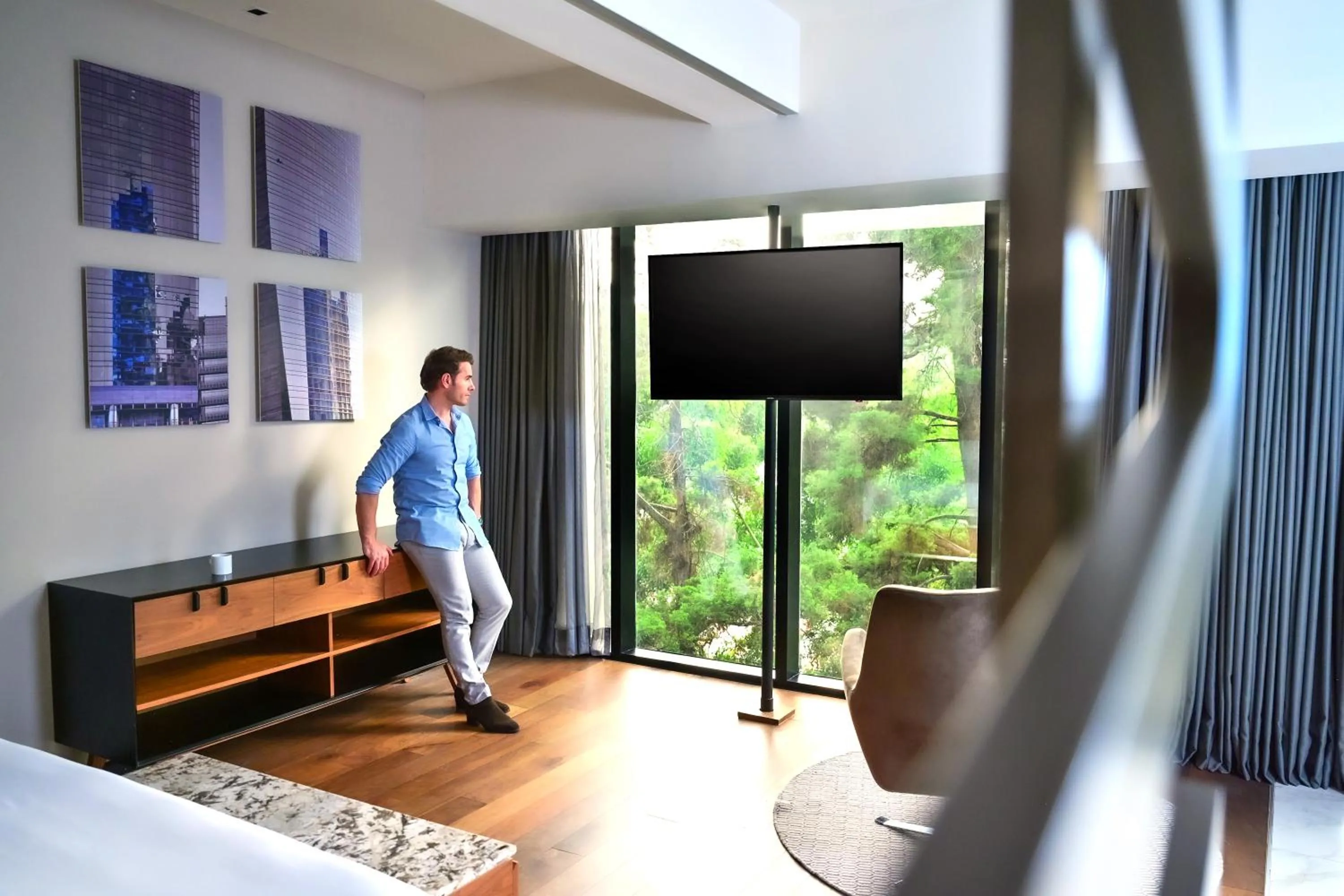 View (from property/room), Bed in Krystal Grand Suites Insurgentes