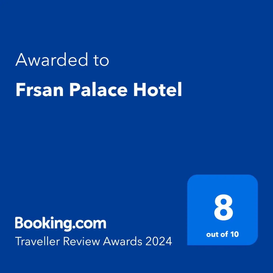 Certificate/Award in Frsan Palace Hotel