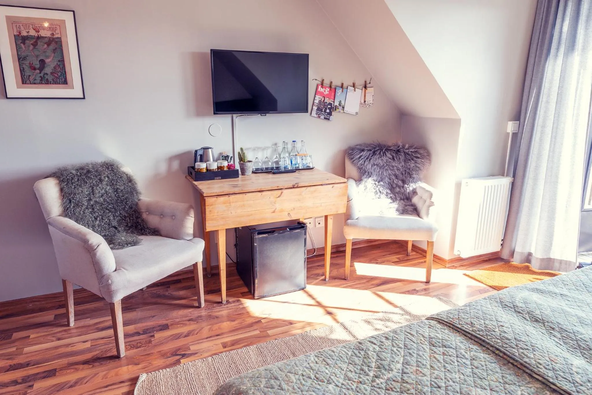 Coffee/tea facilities, Bed in Hotell Mossbylund