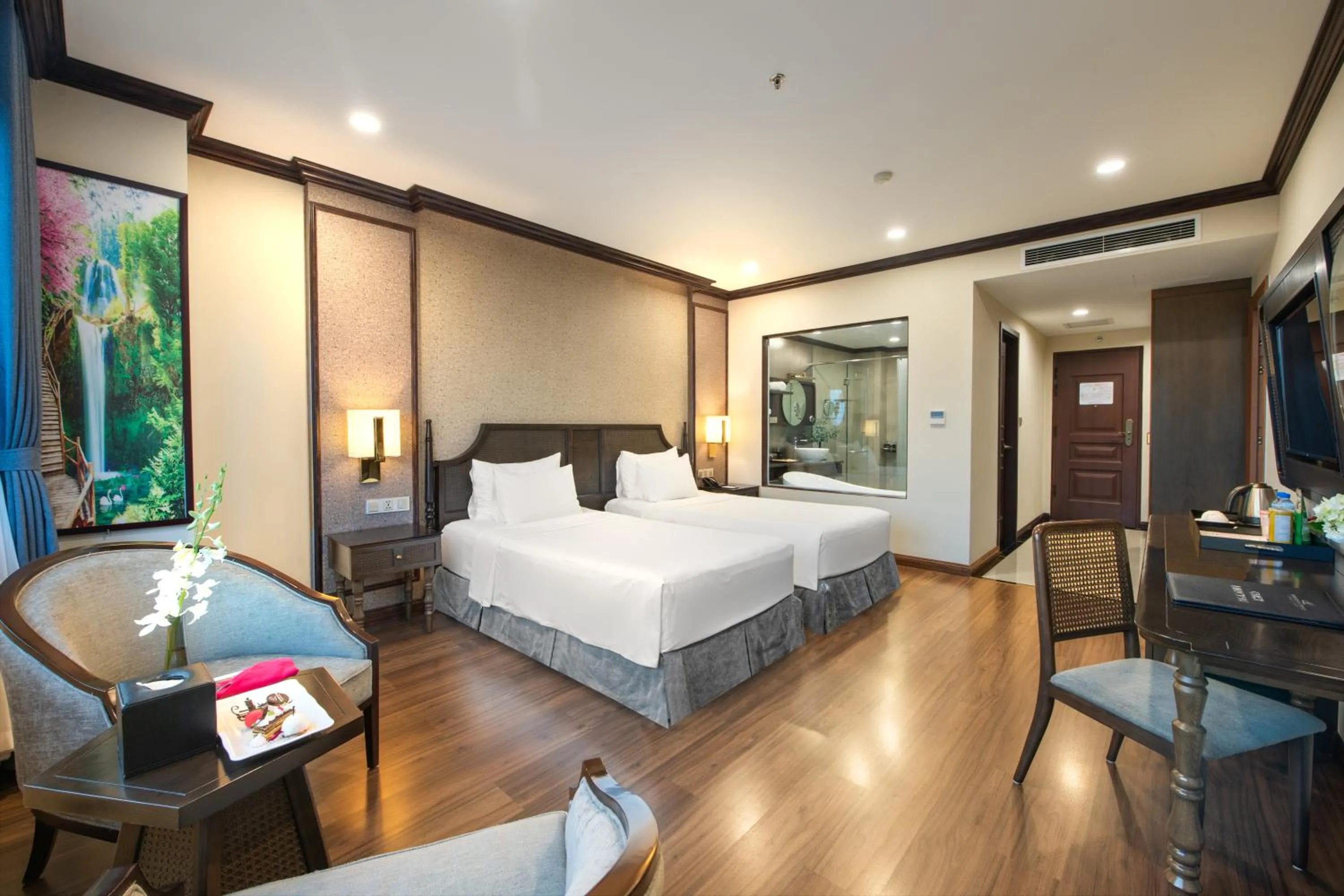 Bed in Ninh Binh Legend Hotel