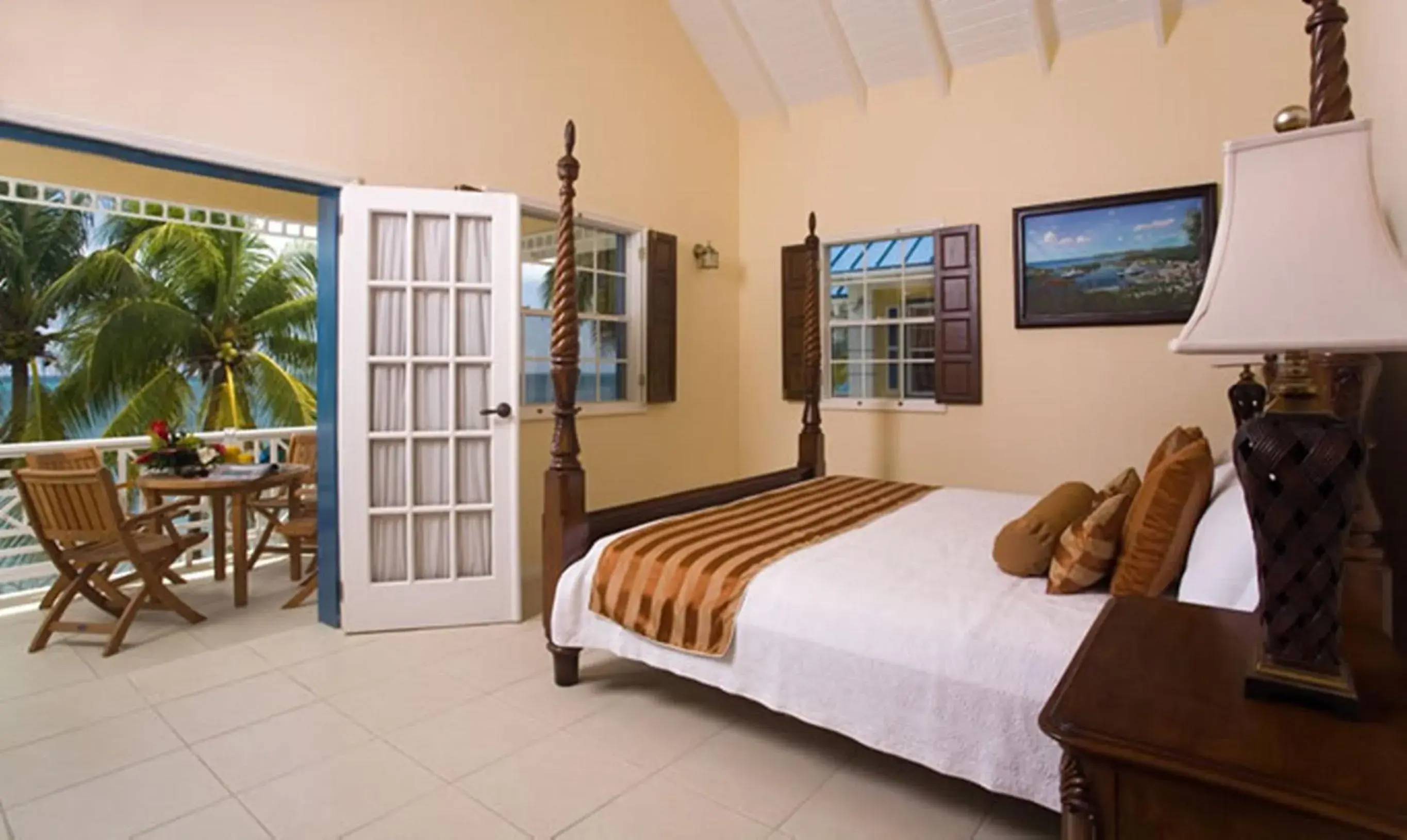 Balcony/Terrace, Bed in Villa Beach Cottages Balcony/Terrace, Bed in Villa Beach Cottages