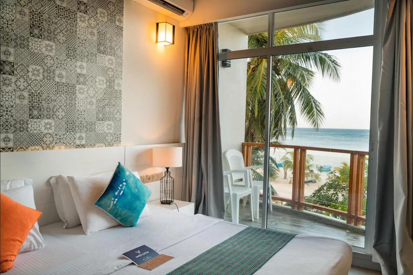 Bed in Velana Beach Hotel Maldives